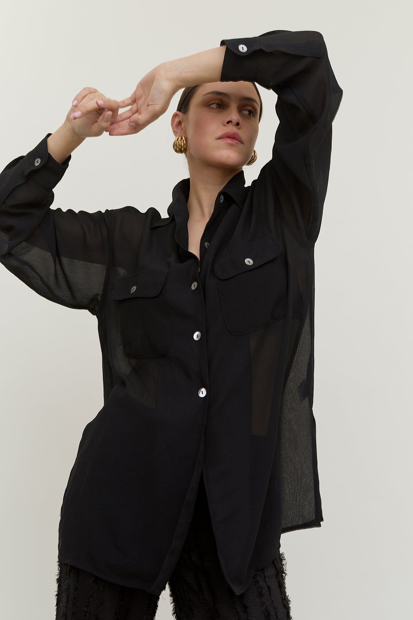 Semi sheer vintage blouse