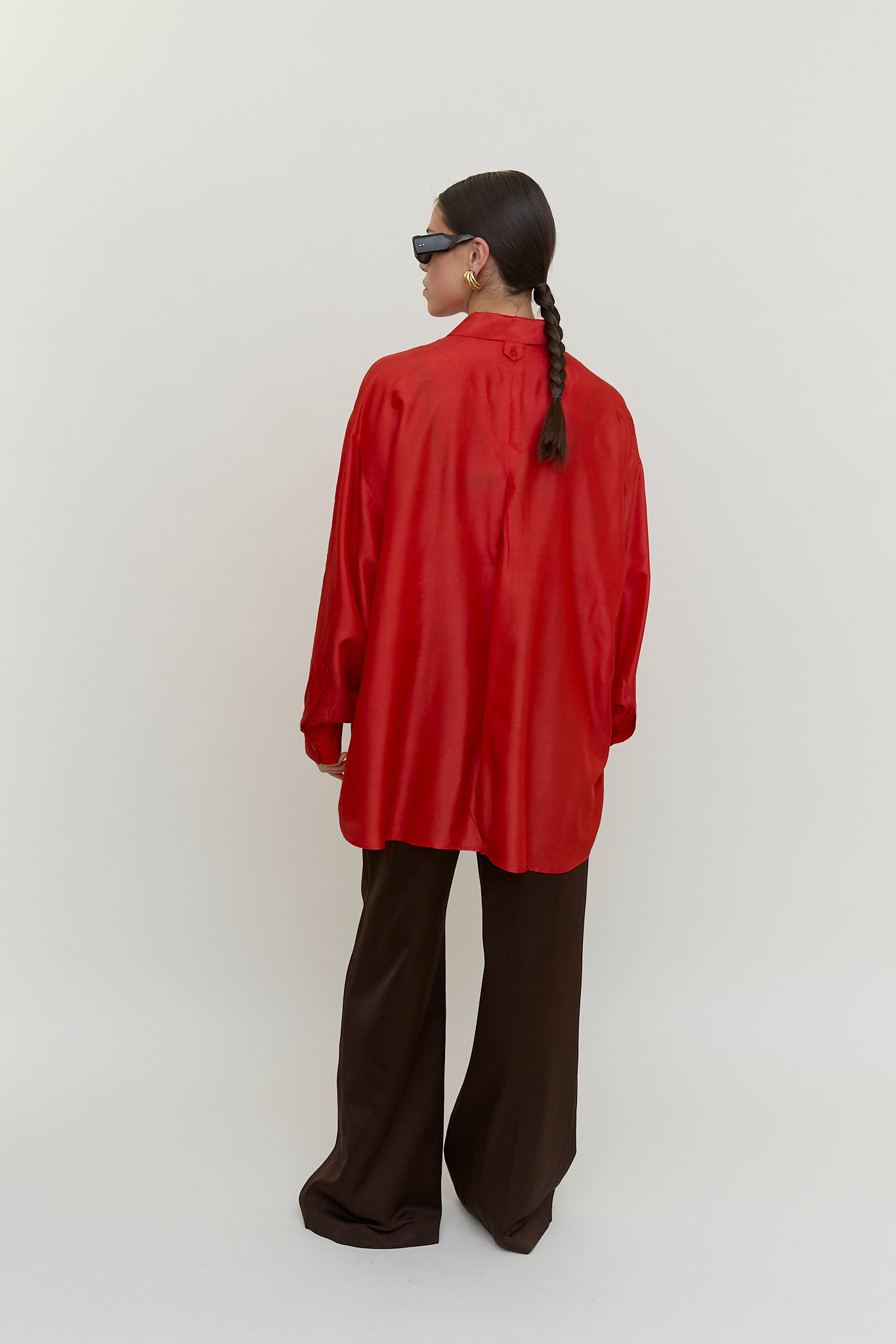 Oversized vintage silk blouse