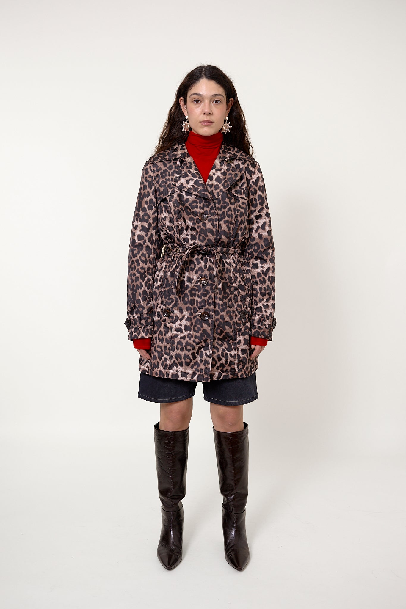 Vintage leopard trench coat