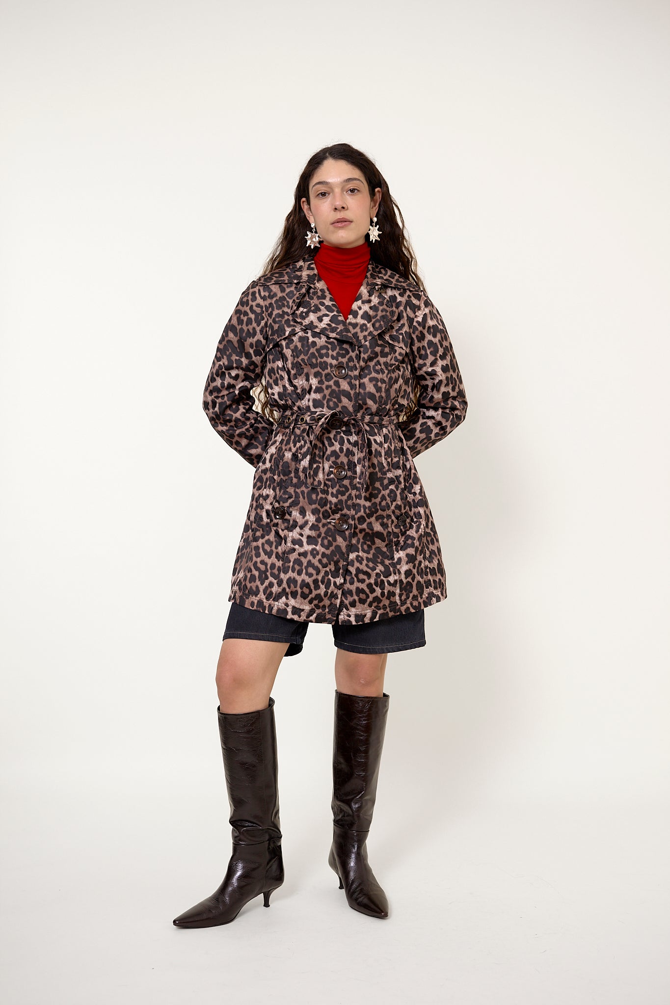 Vintage leopard trench coat