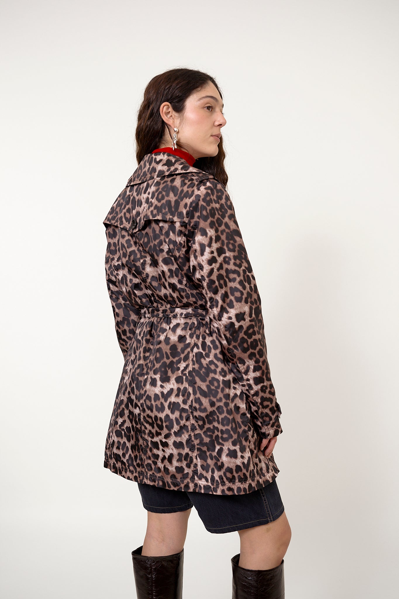Vintage leopard trench coat
