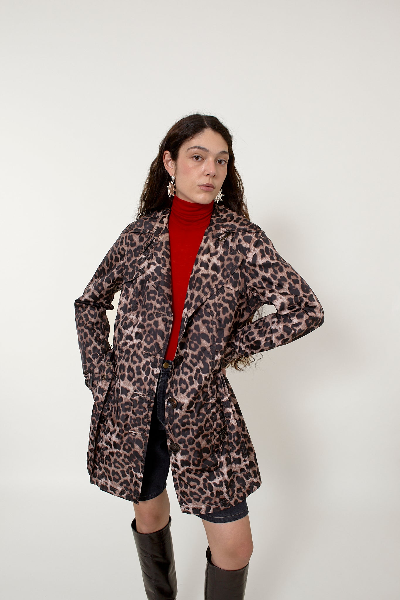 Vintage leopard trench coat