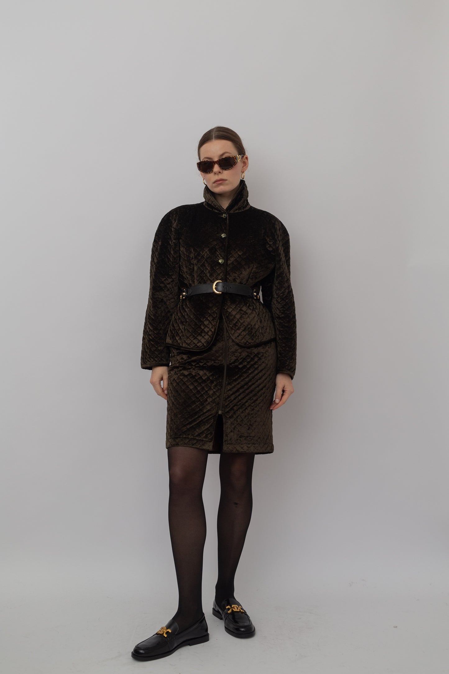 Retro skirt suit