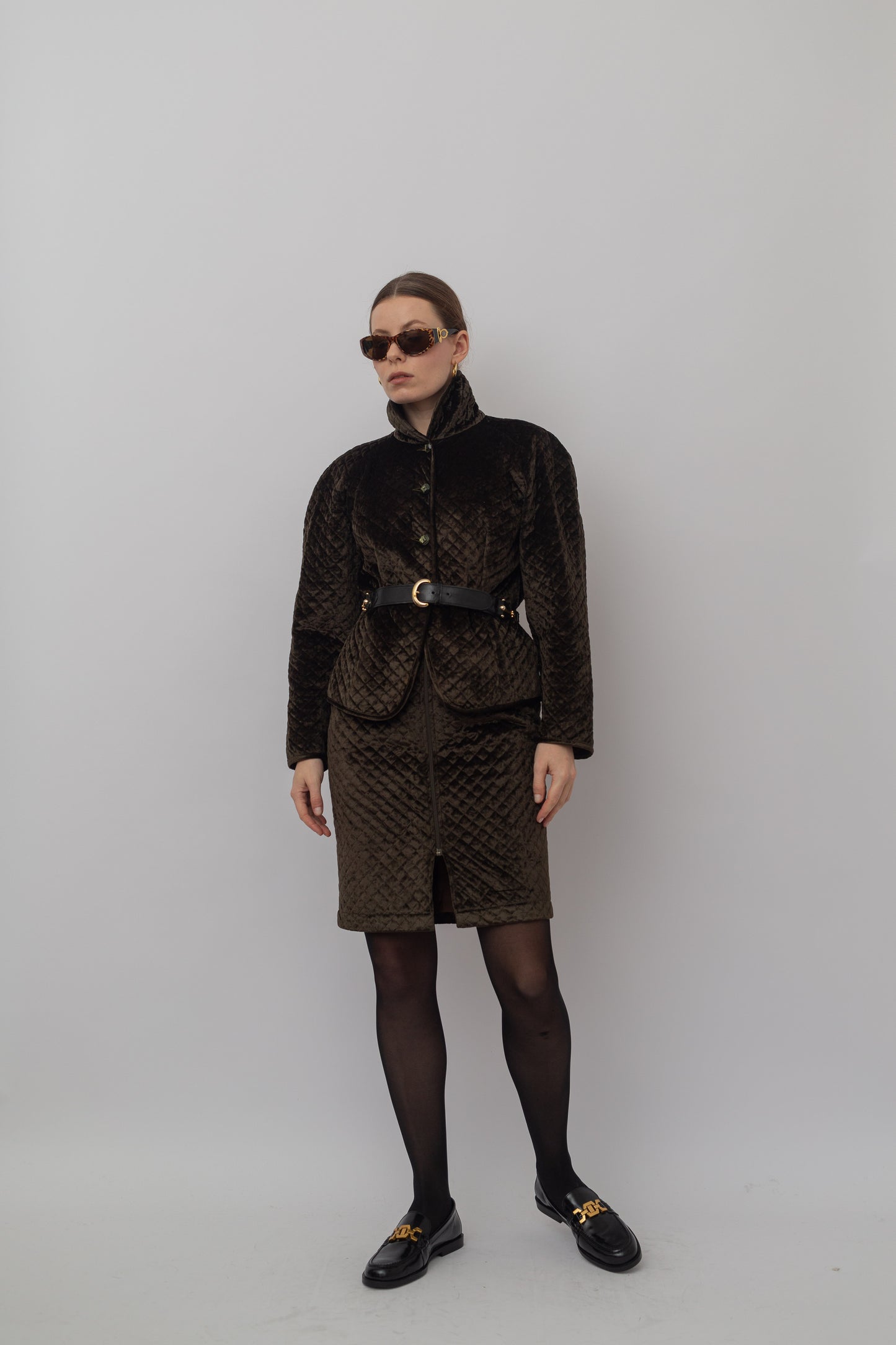 Retro skirt suit