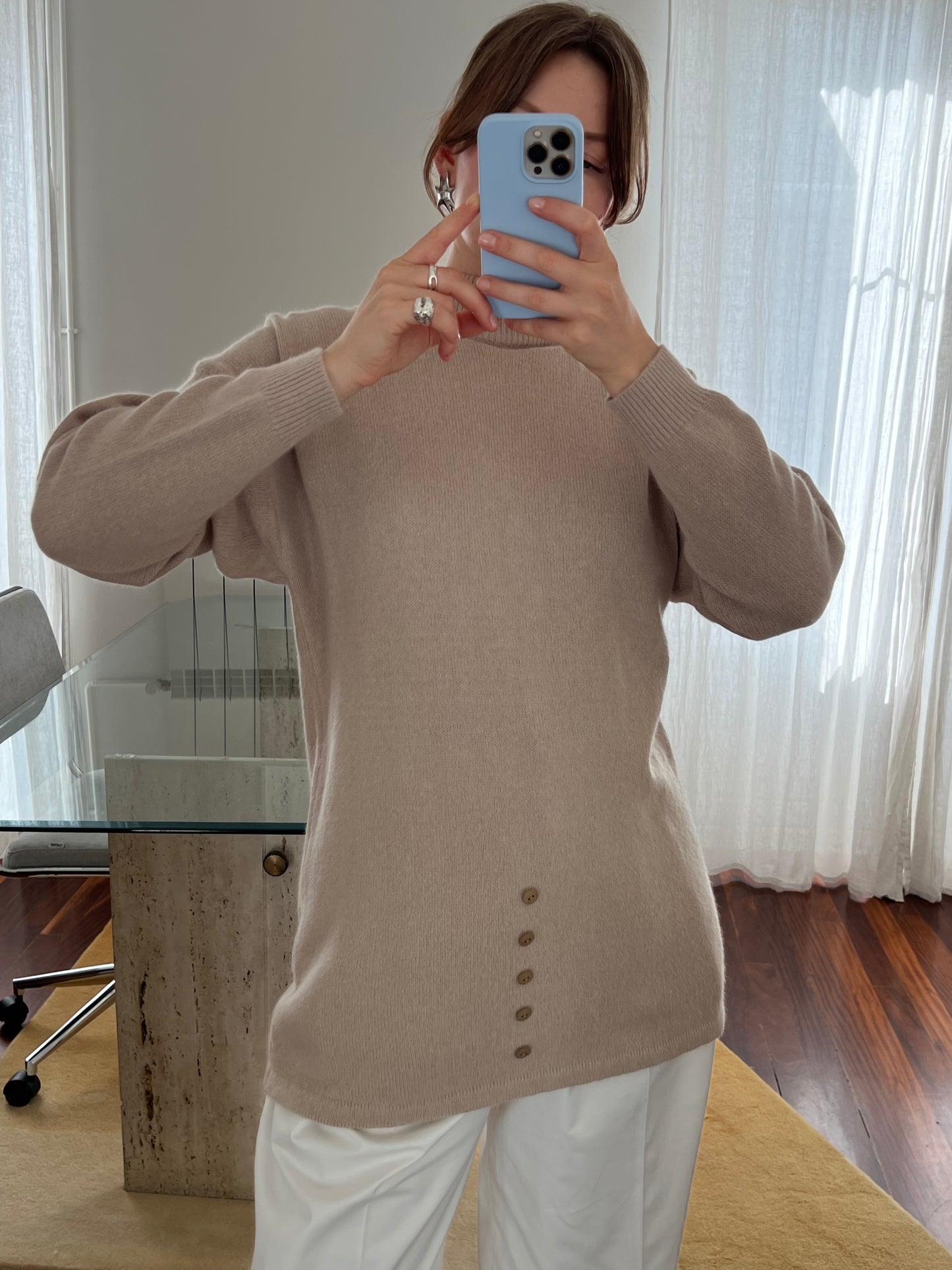 Beige angora wool jumper