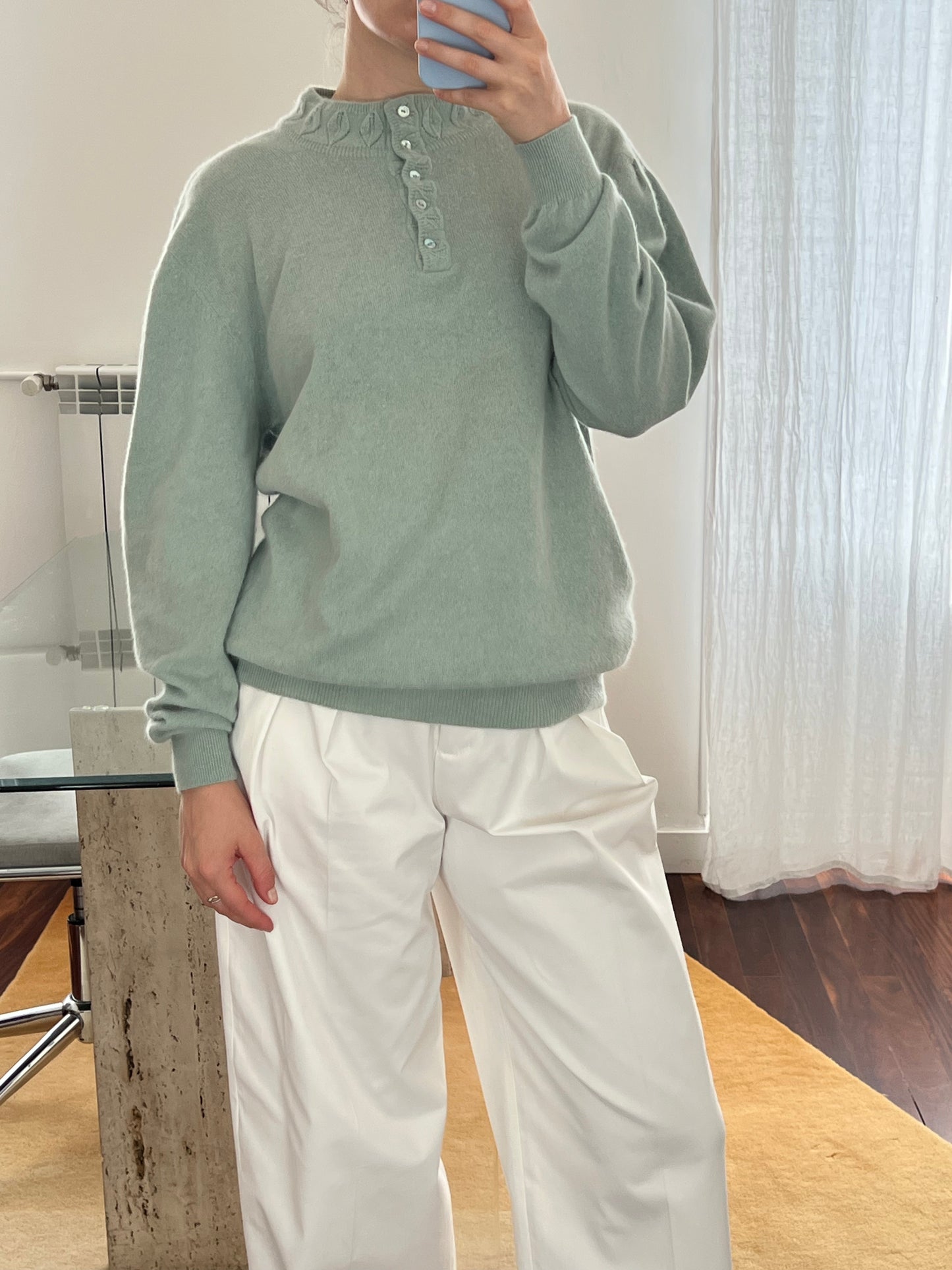 Mint angora jumper