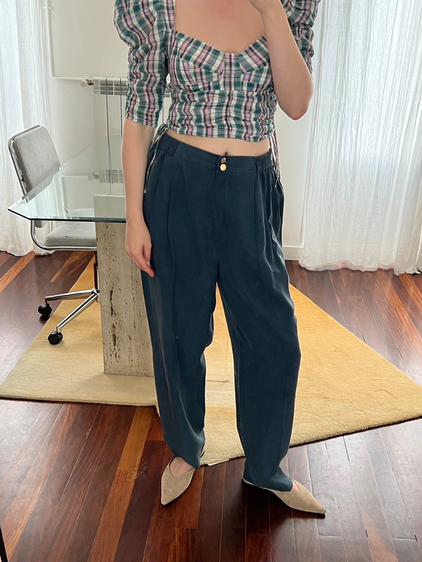 Silk summer trousers