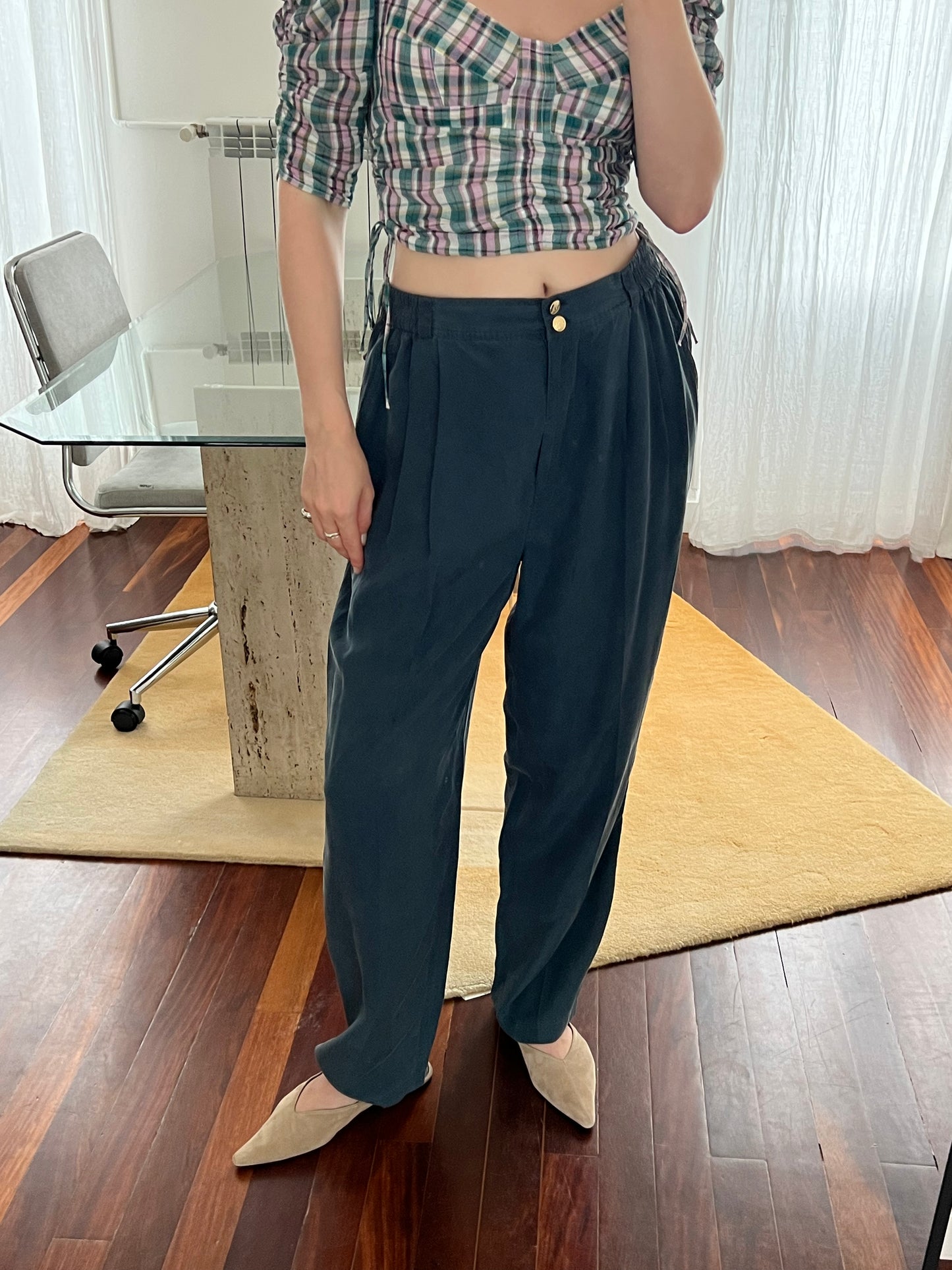 Silk summer trousers