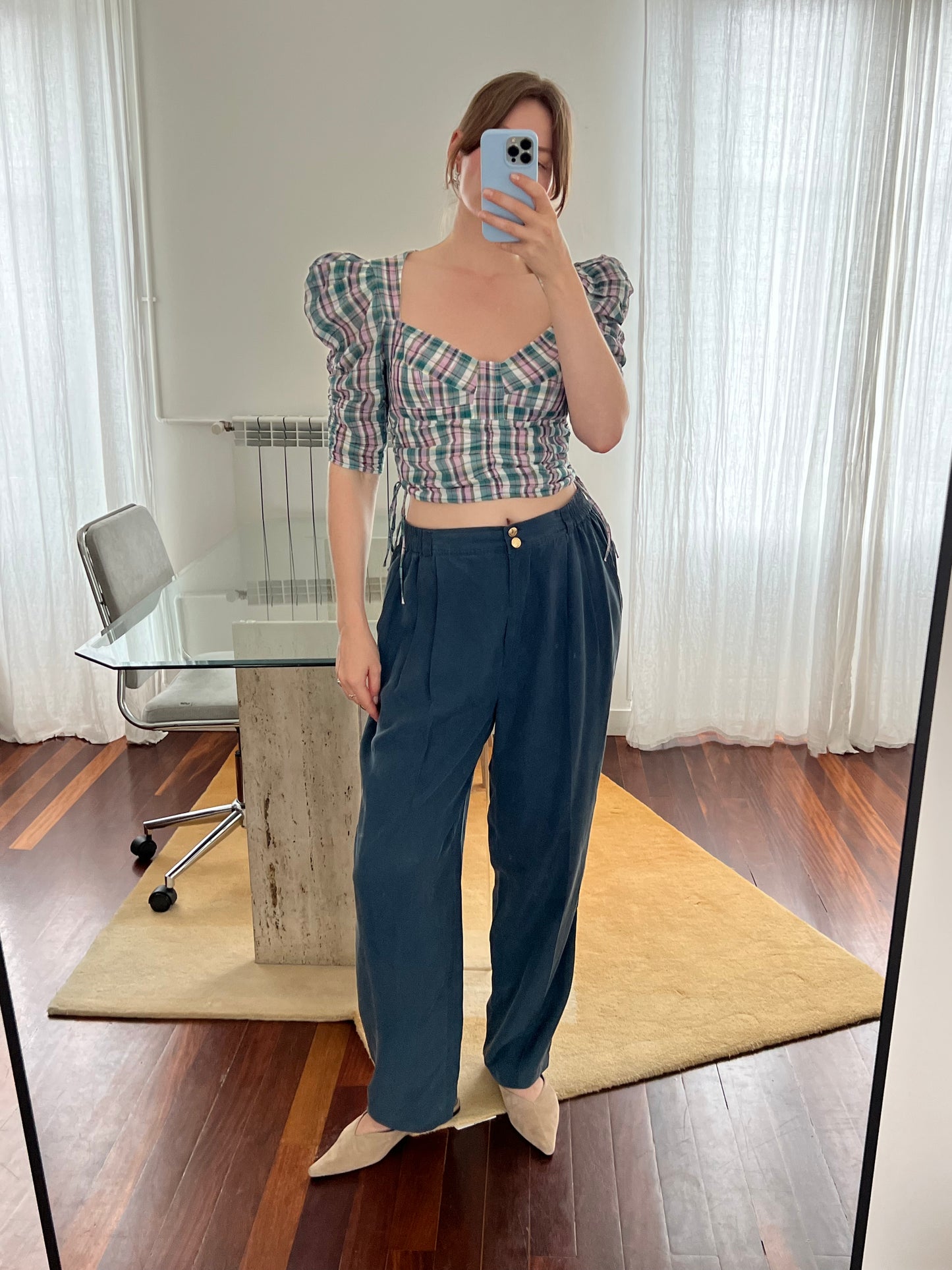 Silk summer trousers