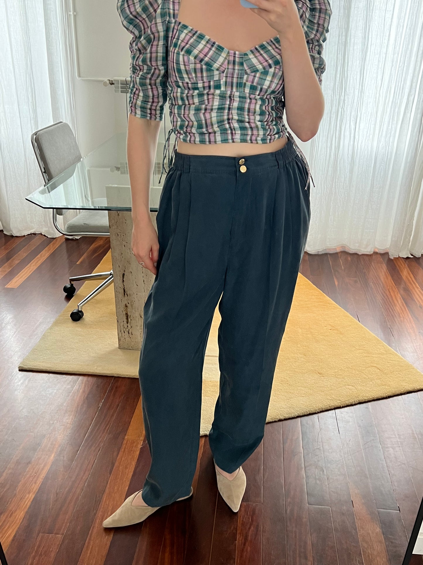 Silk summer trousers