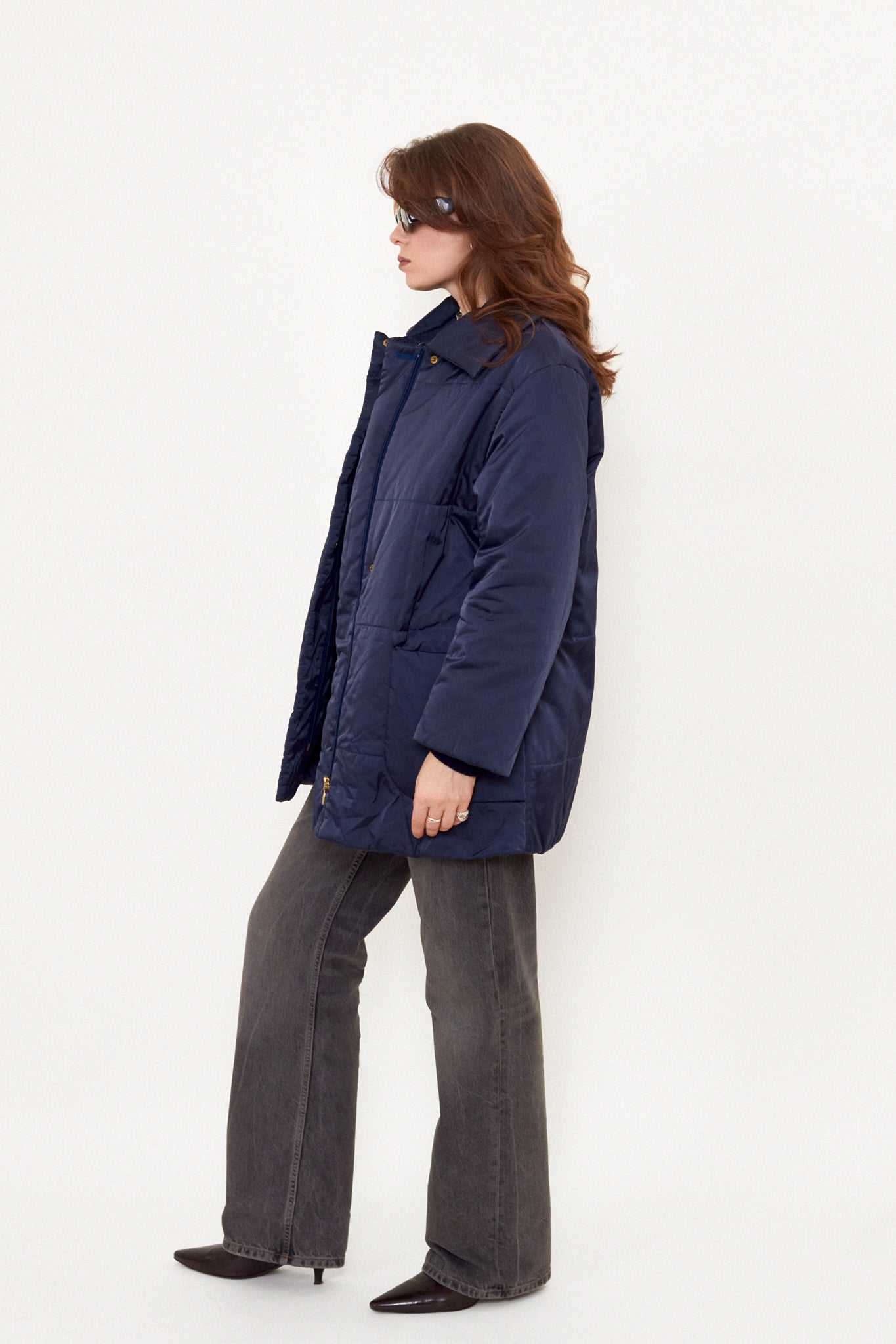Blue puffer jacket