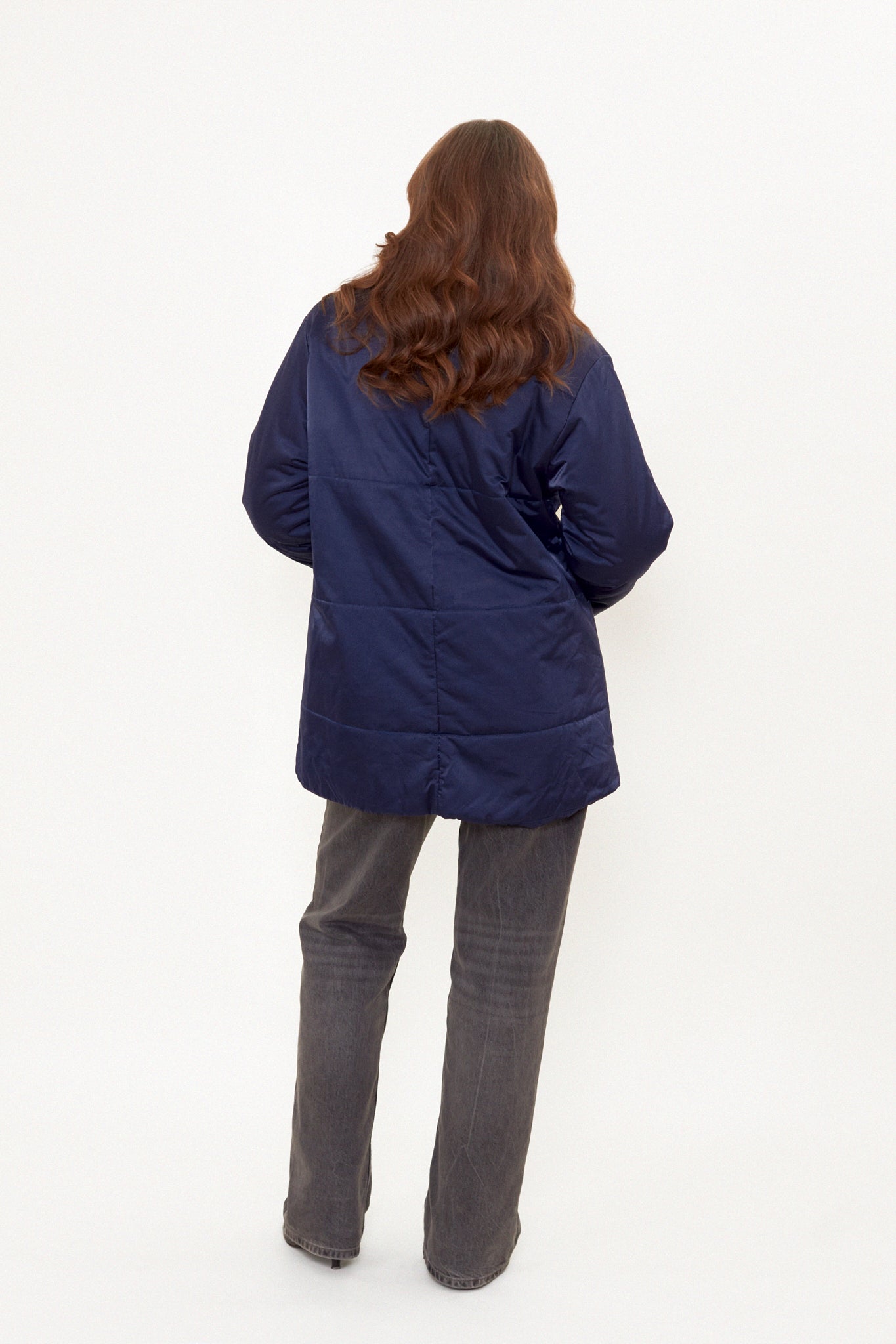 Blue puffer jacket