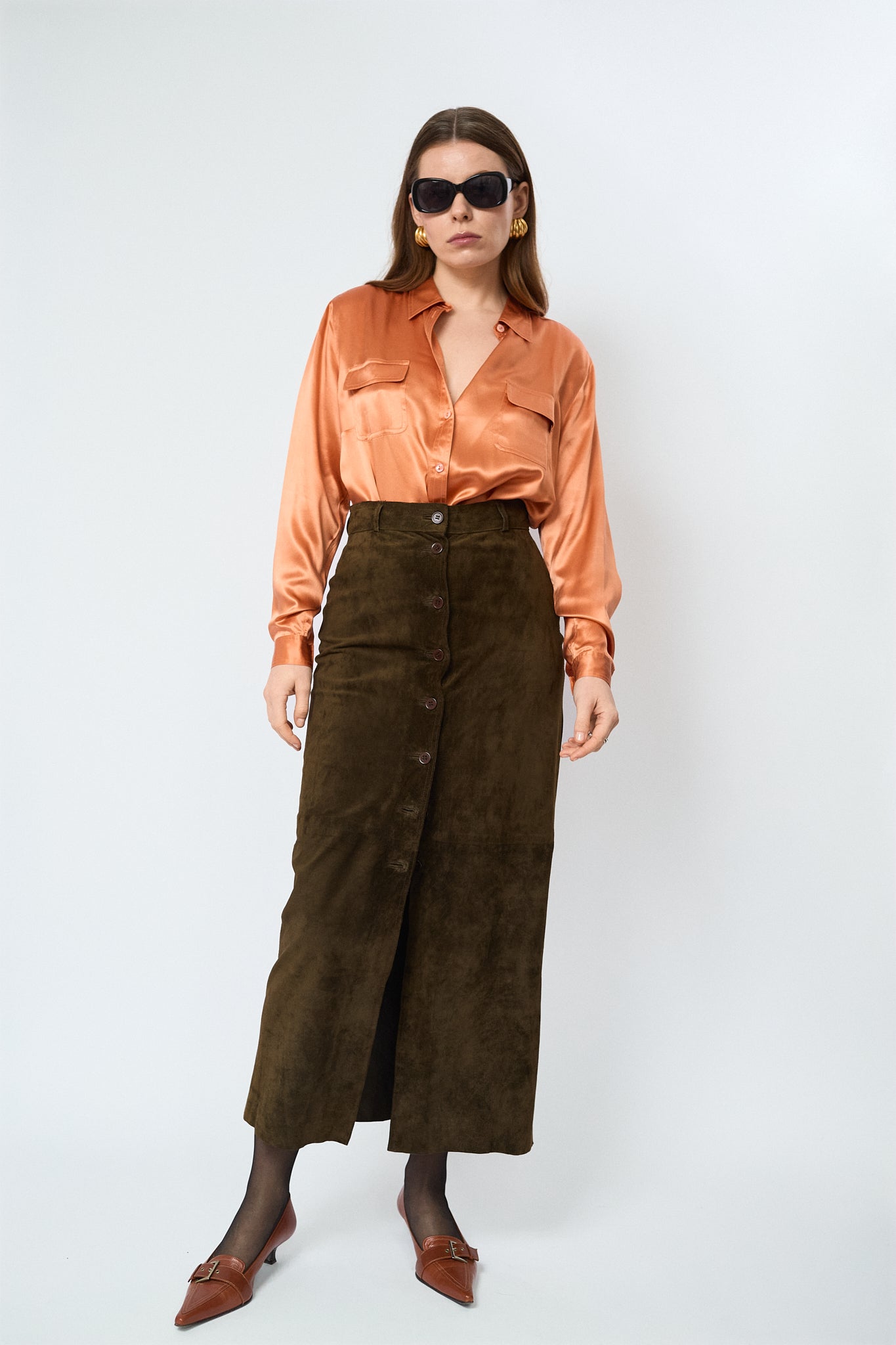 Bright orange blouse