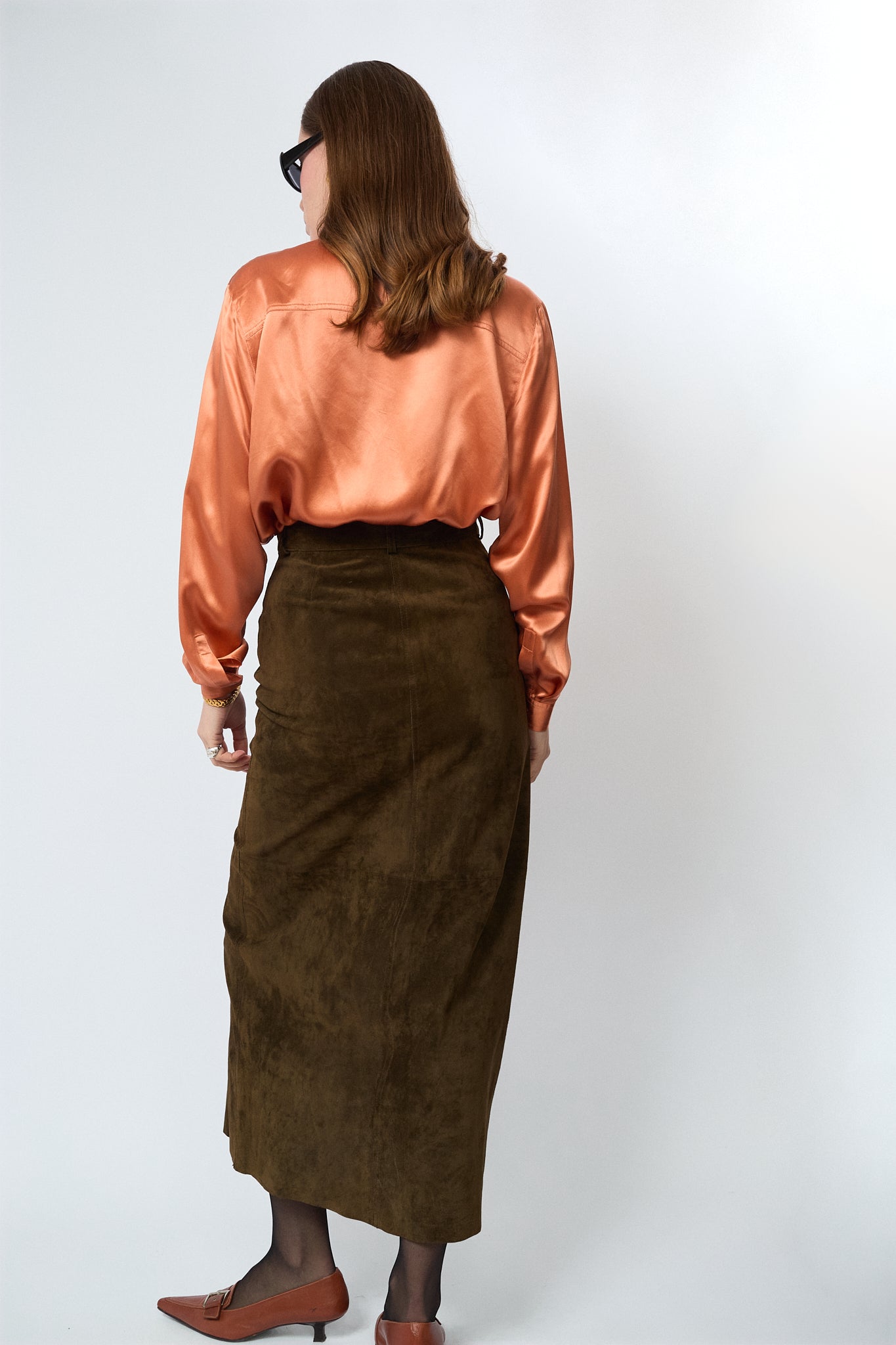 Bright orange blouse