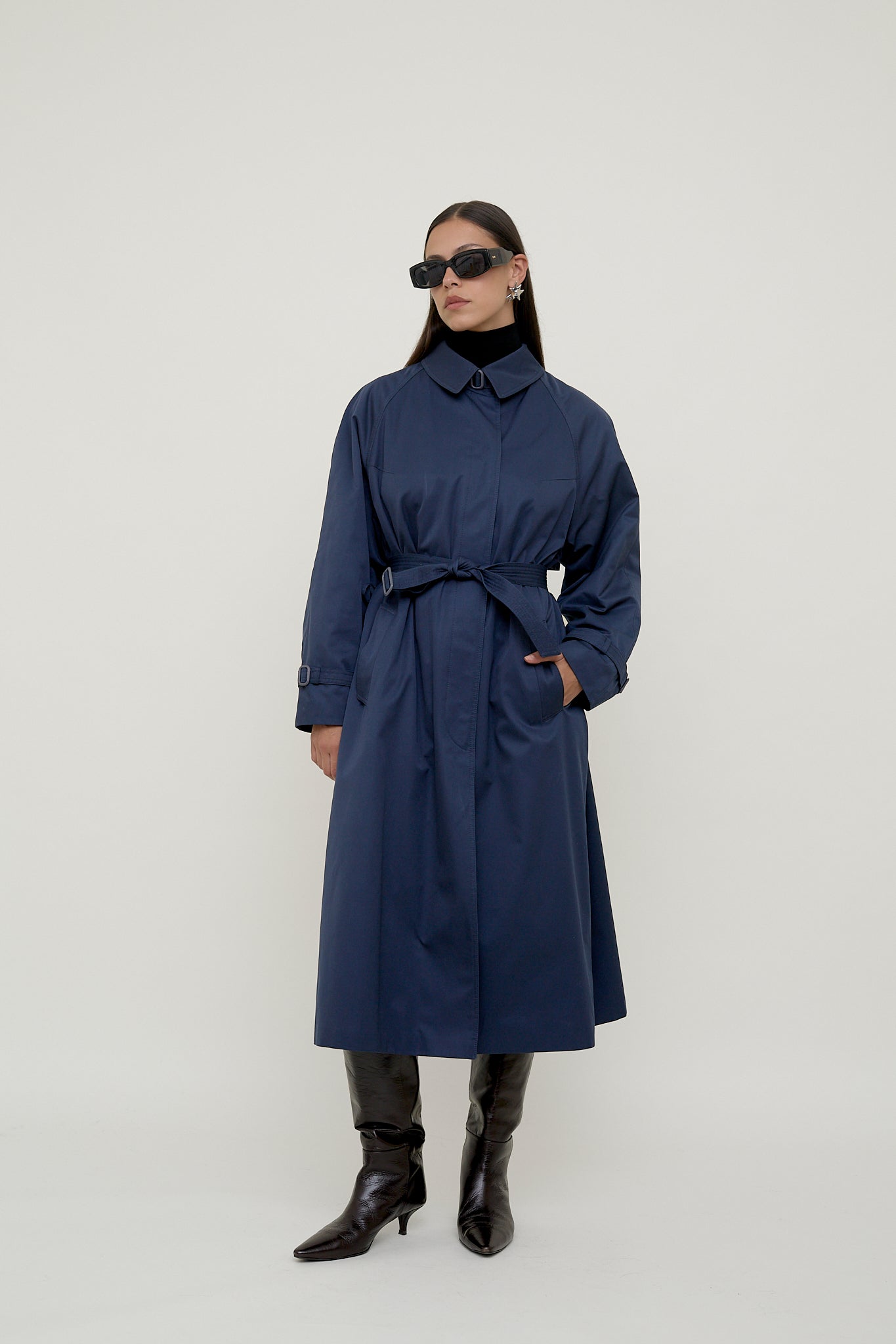 Classic blue trench