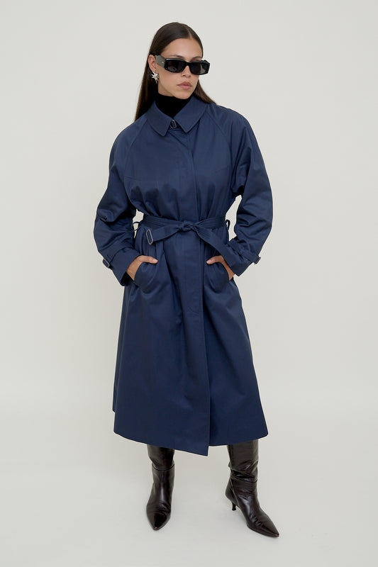 Classic blue trench