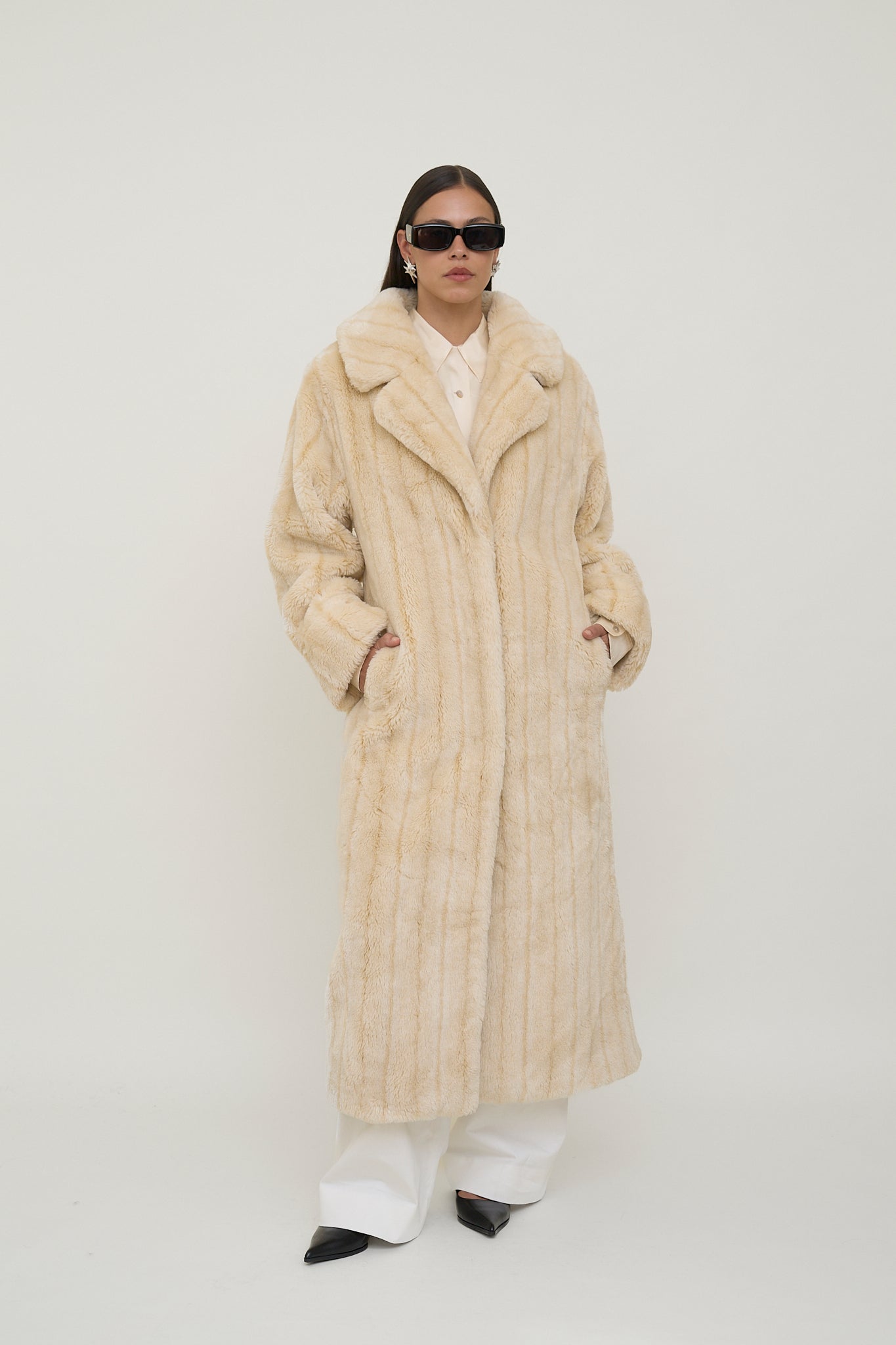 Faux fur luxury coat