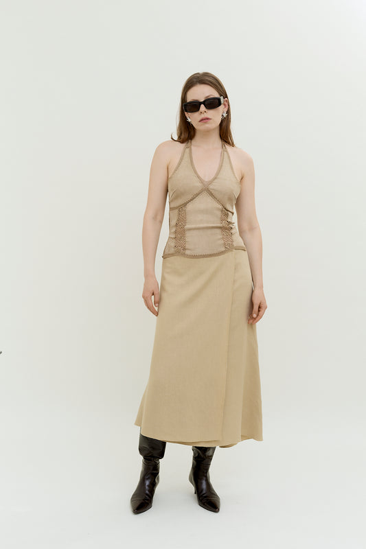 Linen wrap skirt