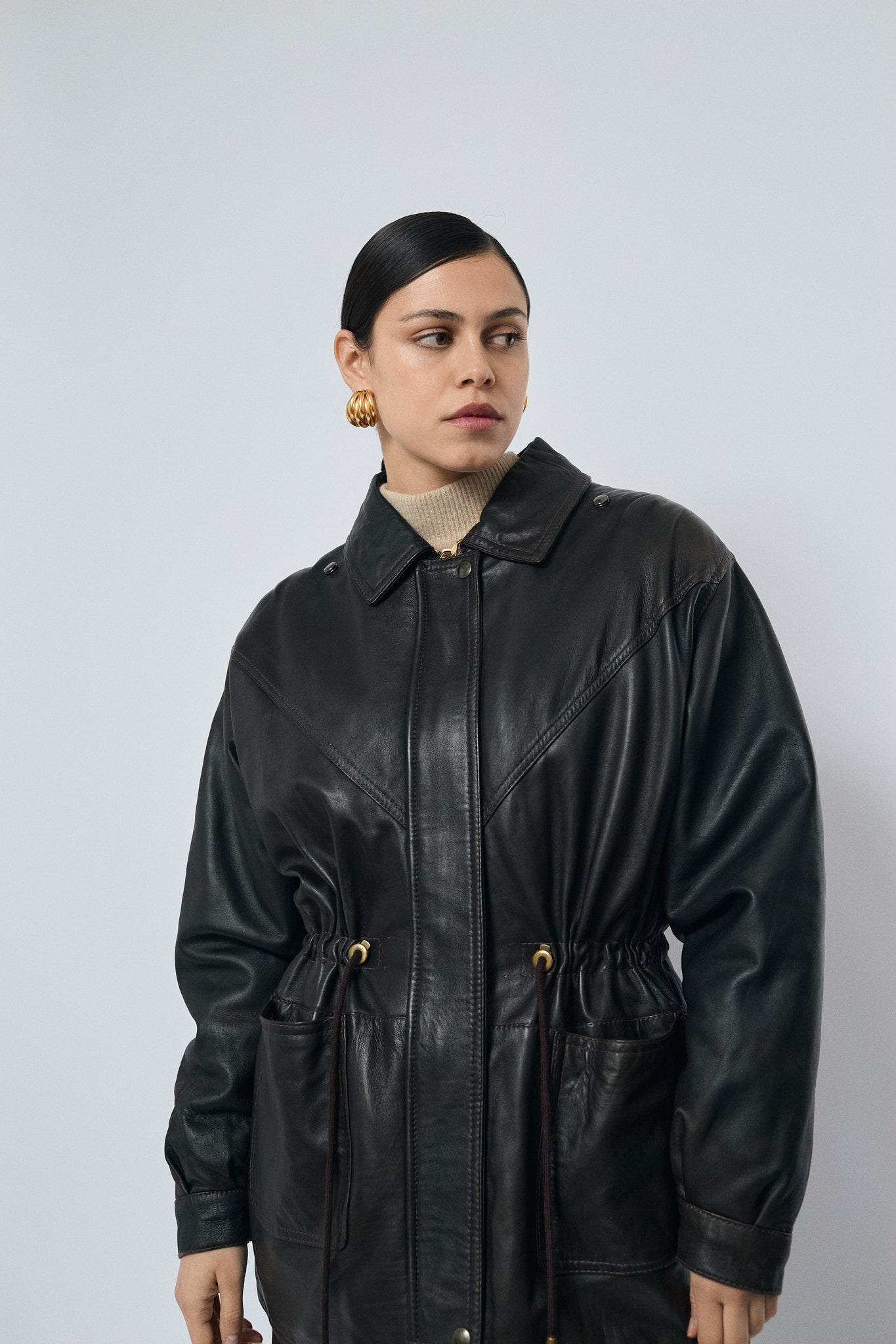 Ultra soft padded leather parka