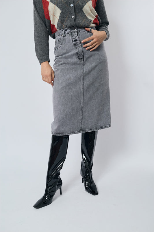 Midi denim skirt
