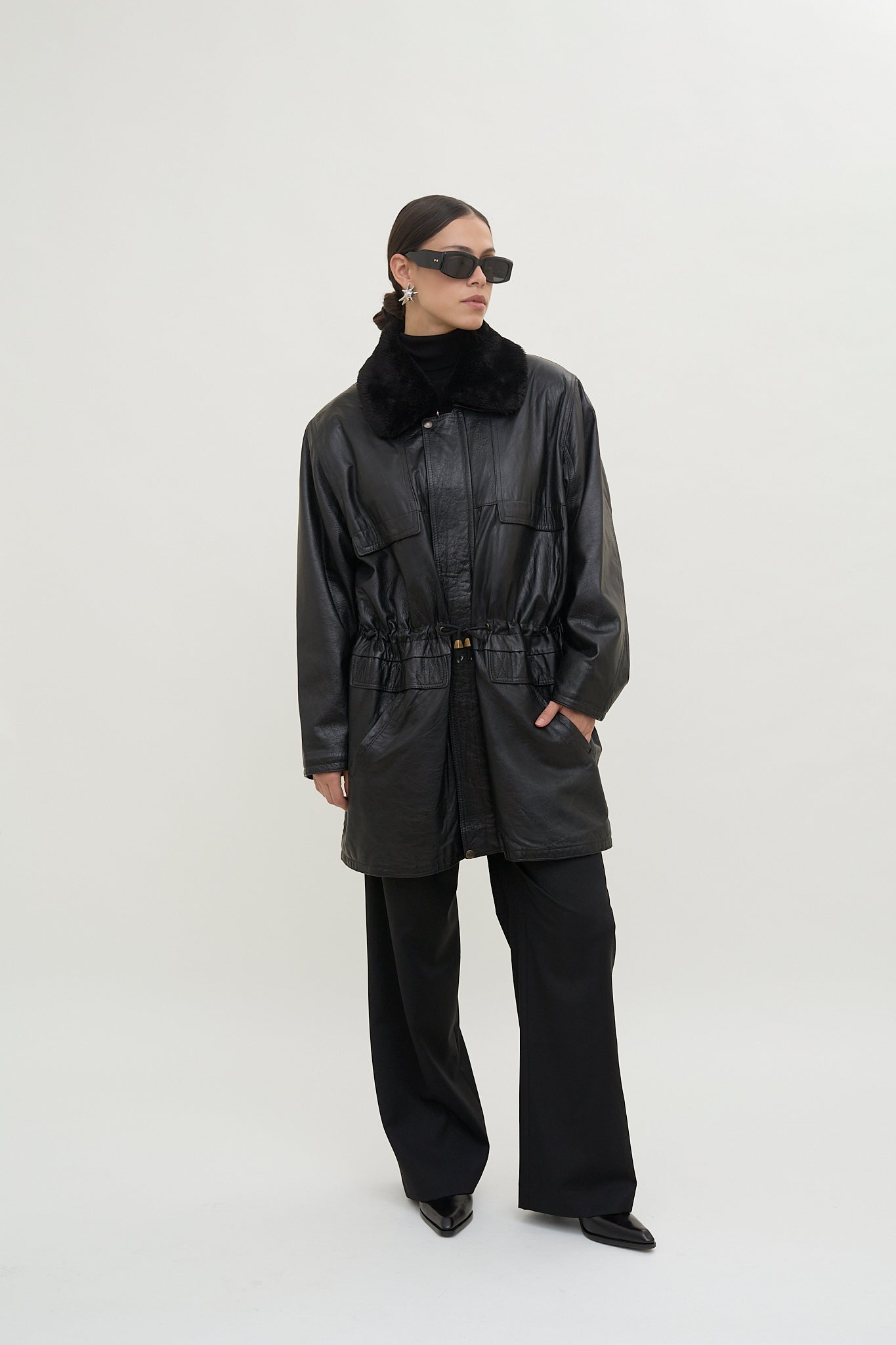 Vintage leather parka