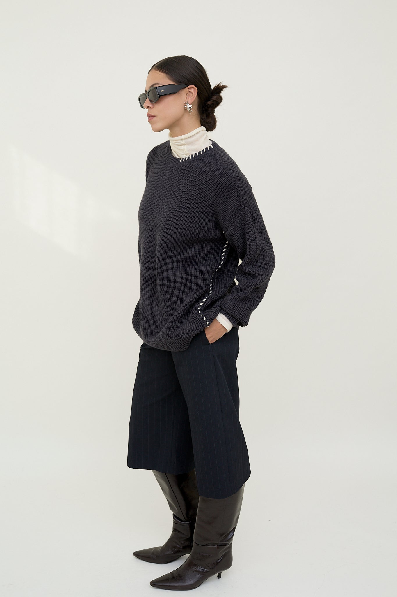 dariadéh dark grey cotton jumper