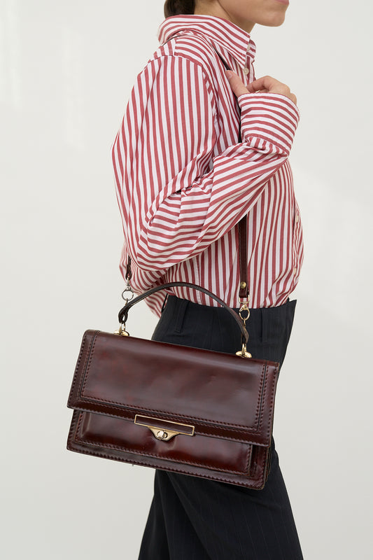 Vintage bordeaux leather bag