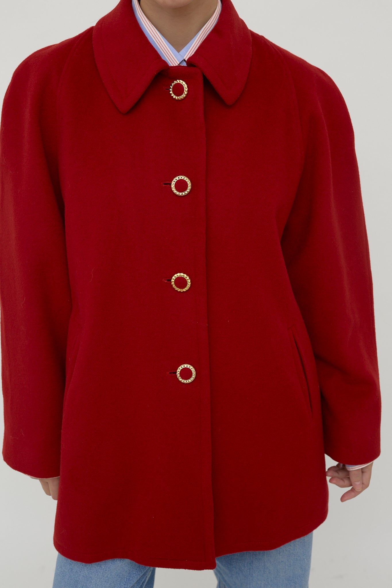 Vintage wool A-line coat