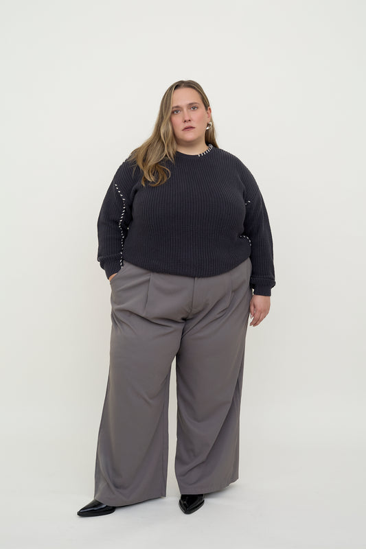 dariadéh dark grey cotton jumper