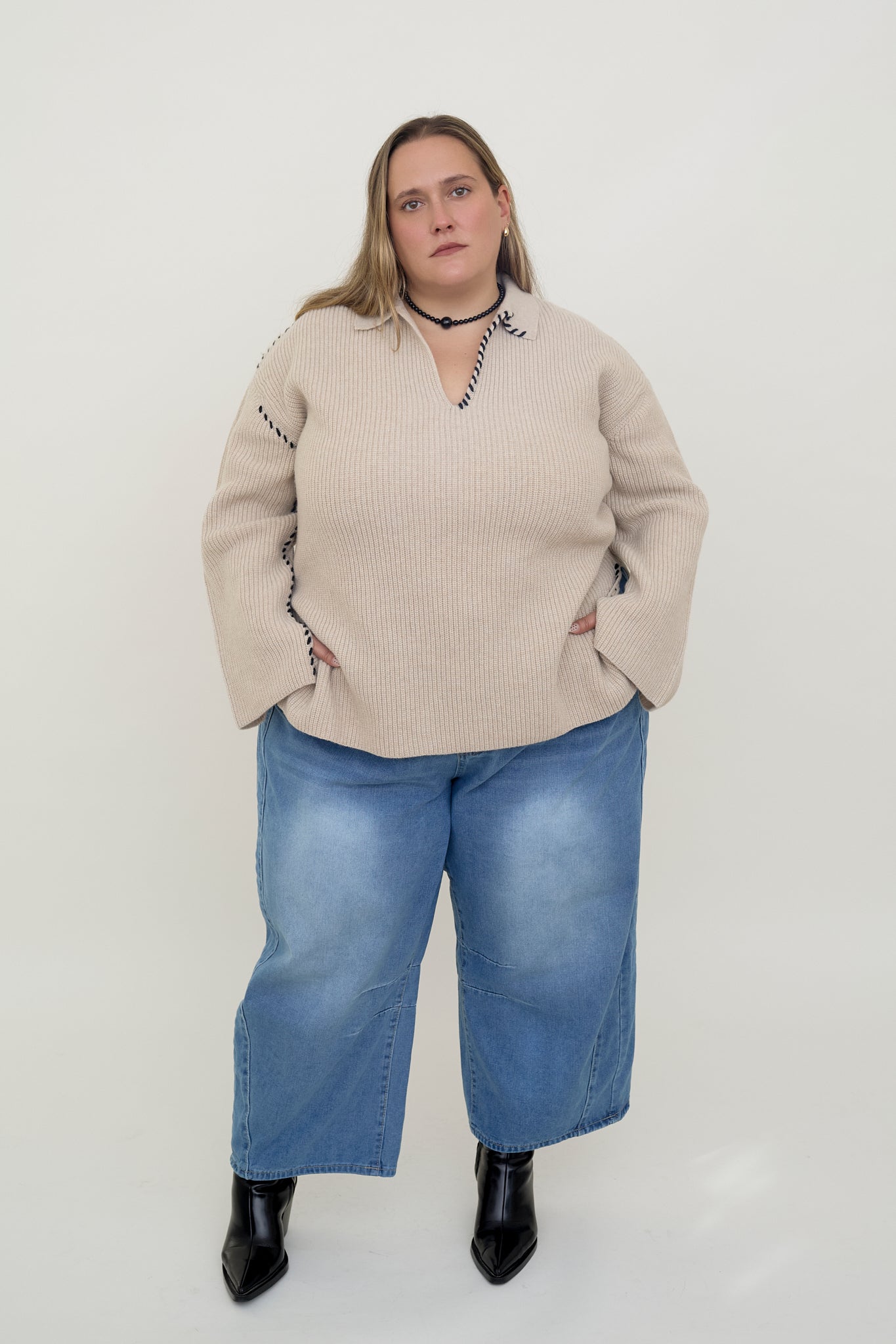 dariadéh beige wool jumper