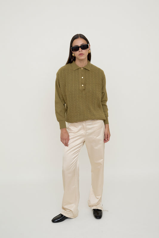 Khaki polo jumper