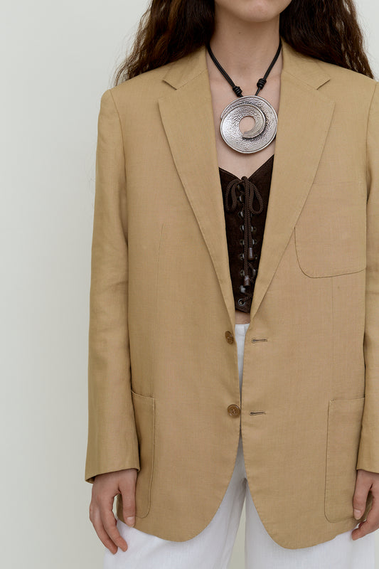 Bold metal circle necklace