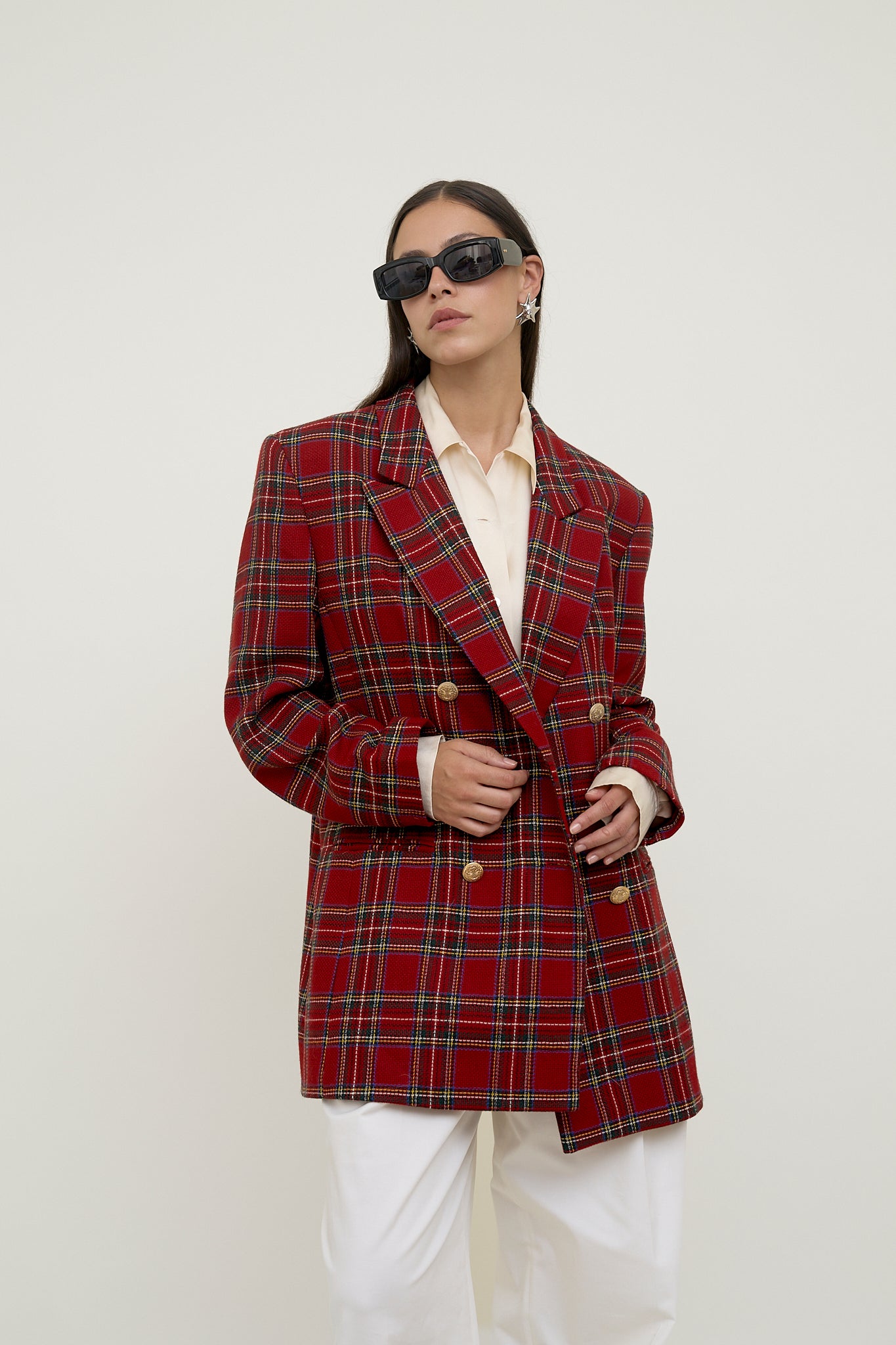 Back to school checkered blazer