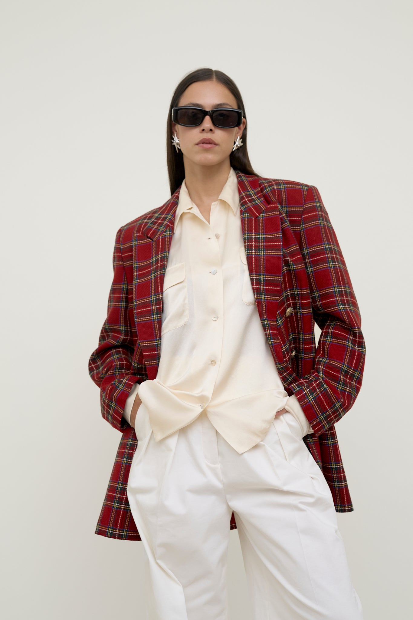 Back to school checkered blazer