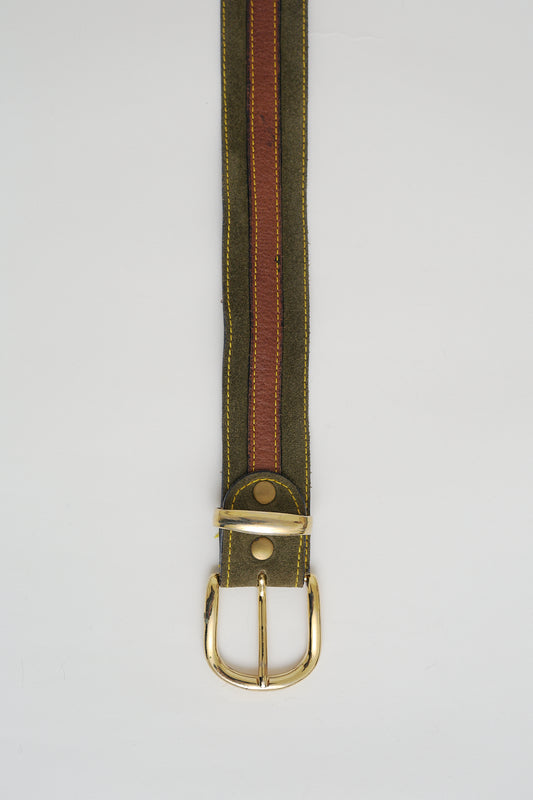 Suede leather belt
