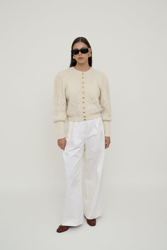 Austrian style white cardi