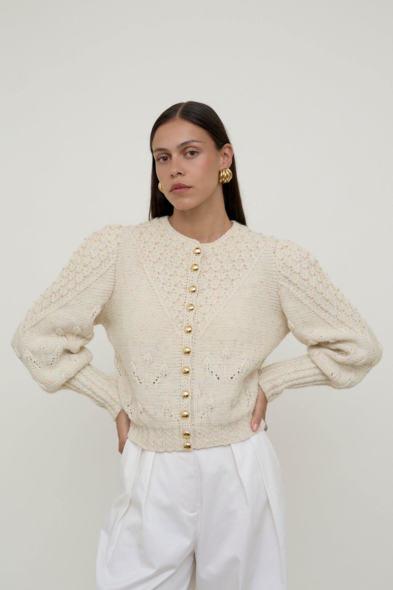 Austrian style white cardi