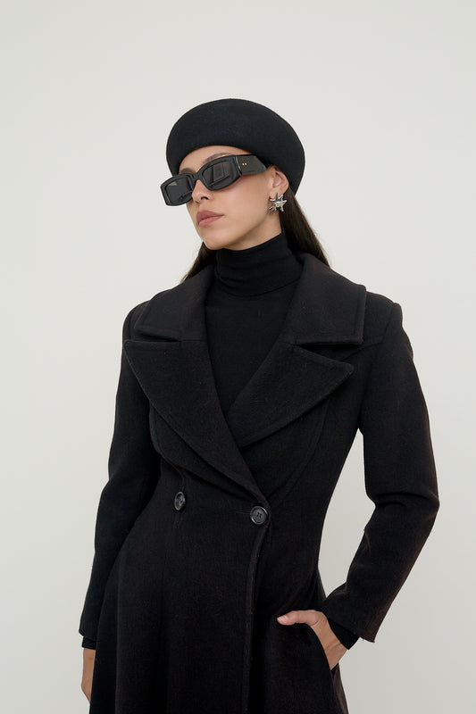 Vintage fitted A-line coat