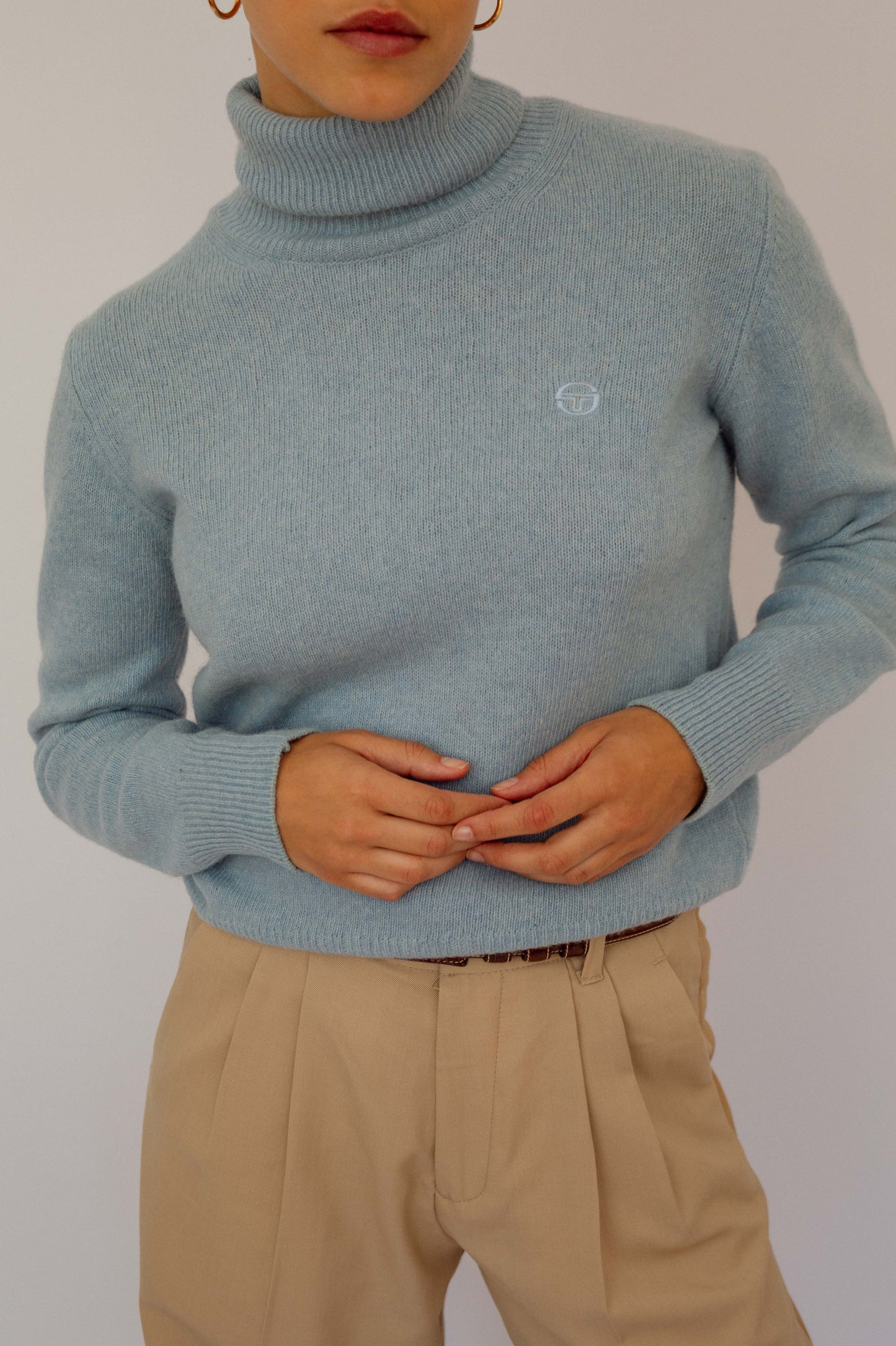 Baby blue turtle neck