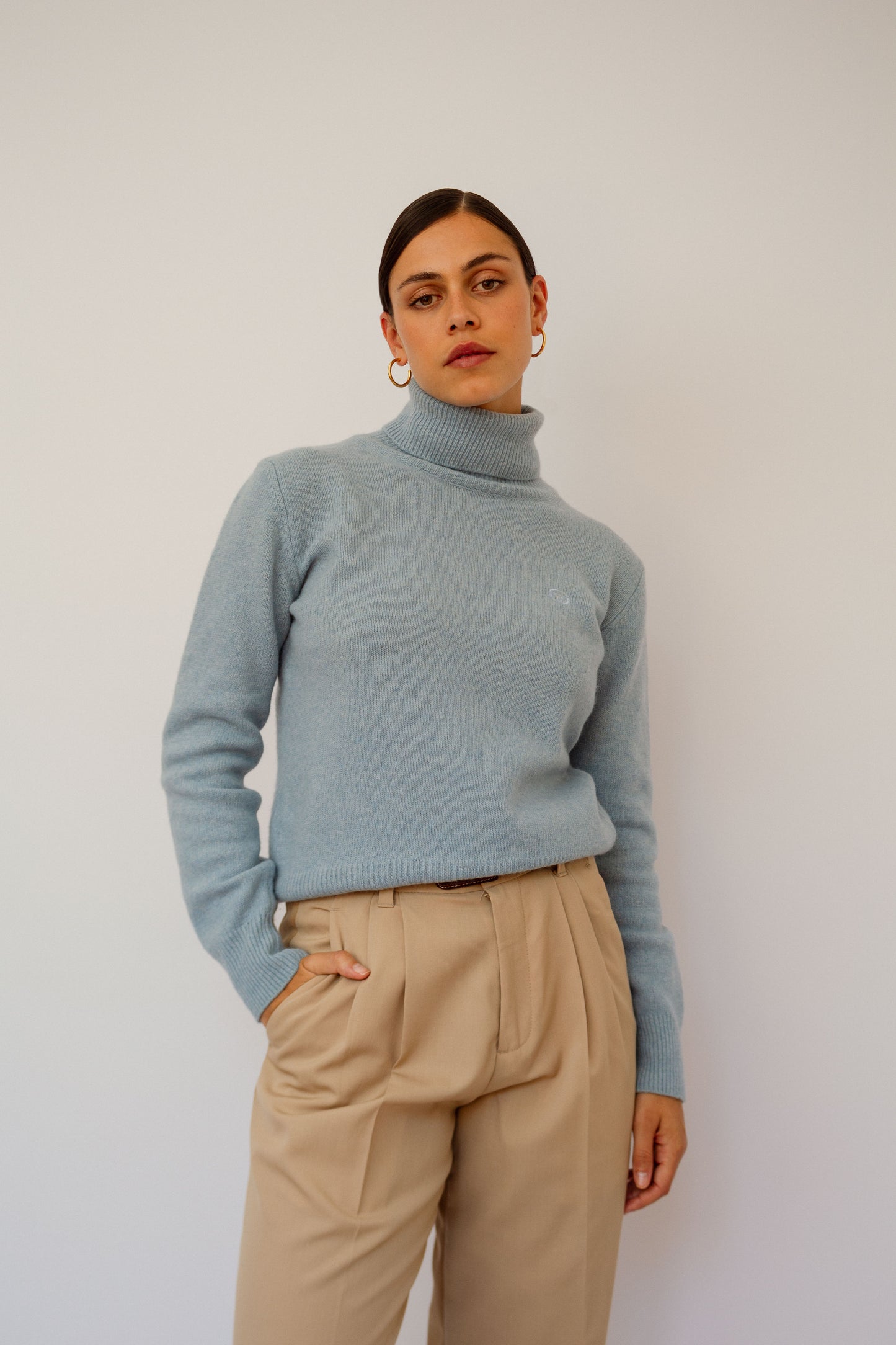 Baby blue turtle neck