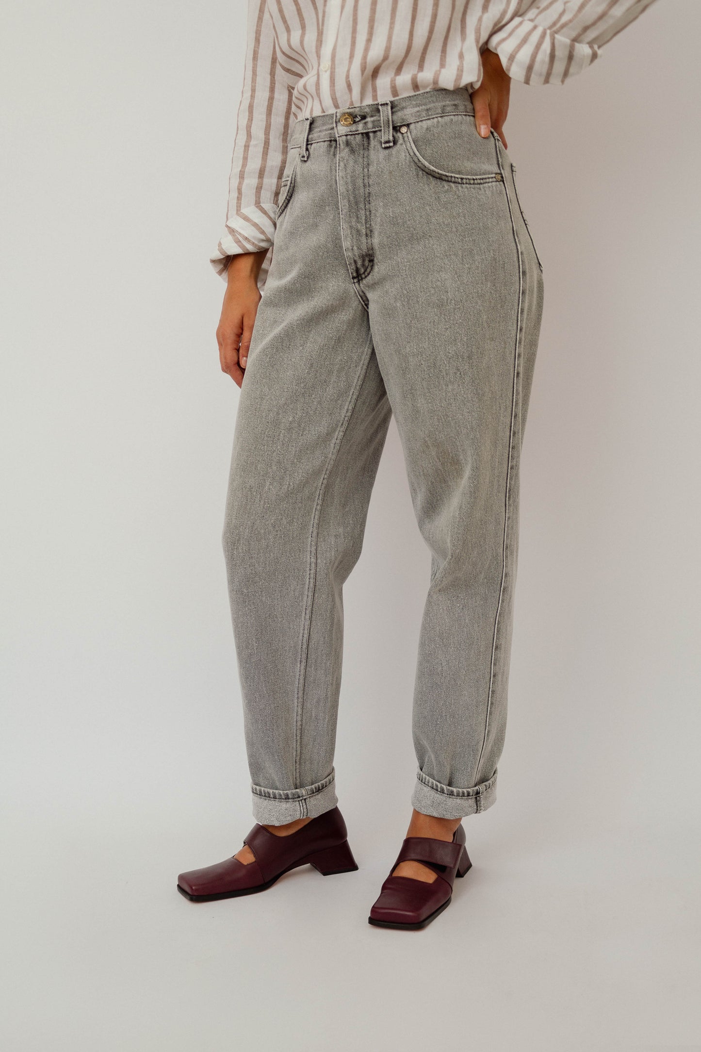 Grey denim jeans