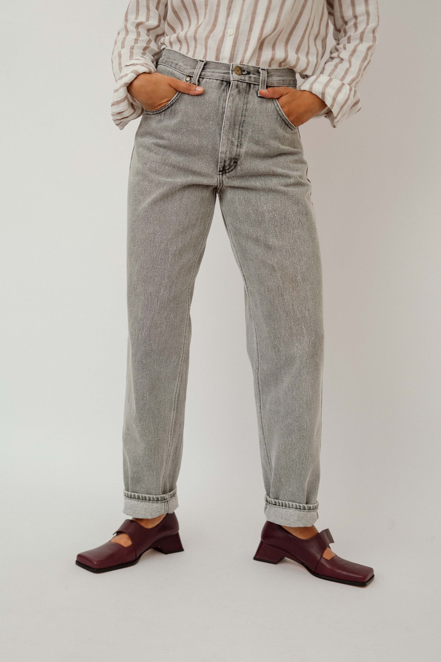 Grey denim jeans