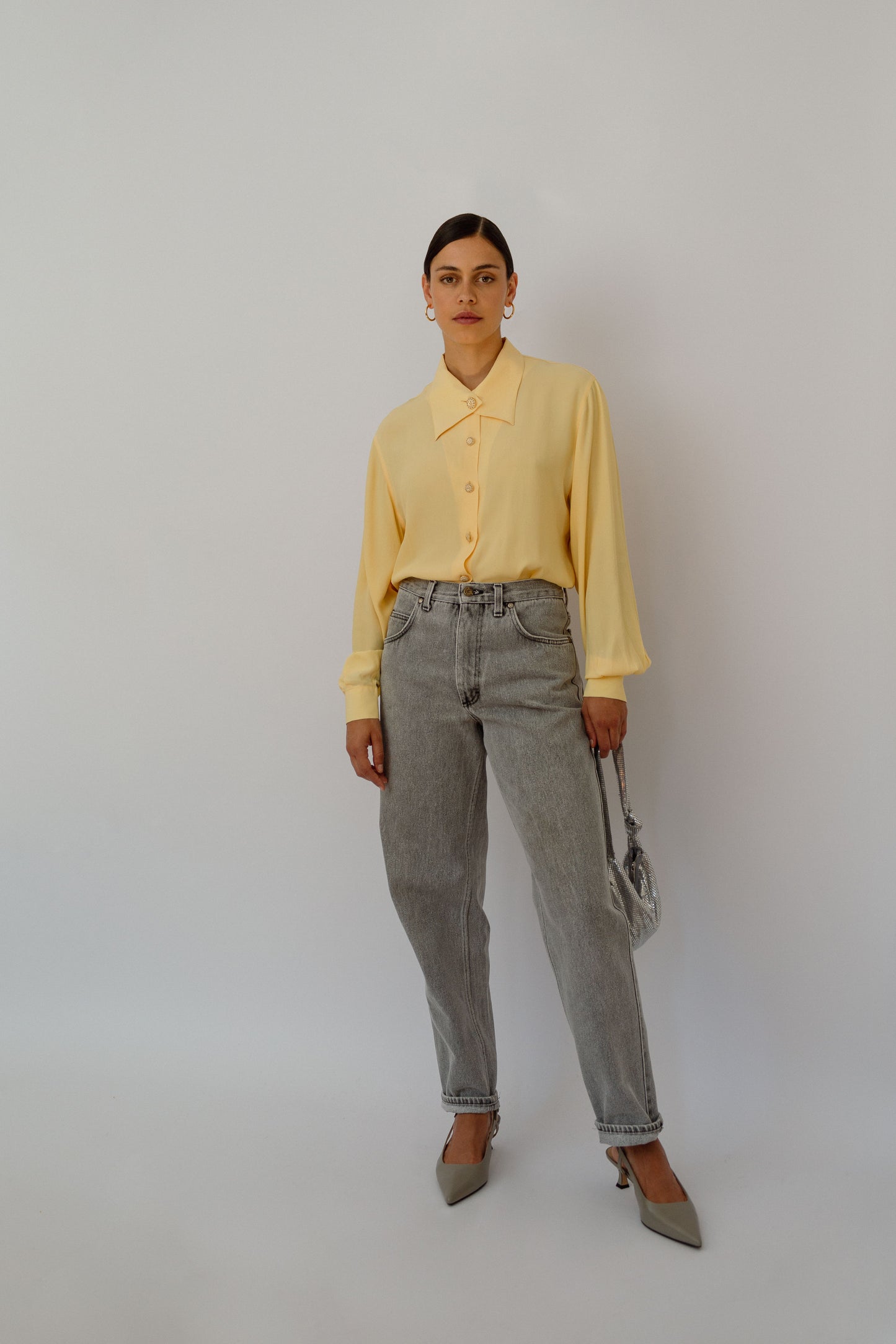 Soft yellow silk blouse