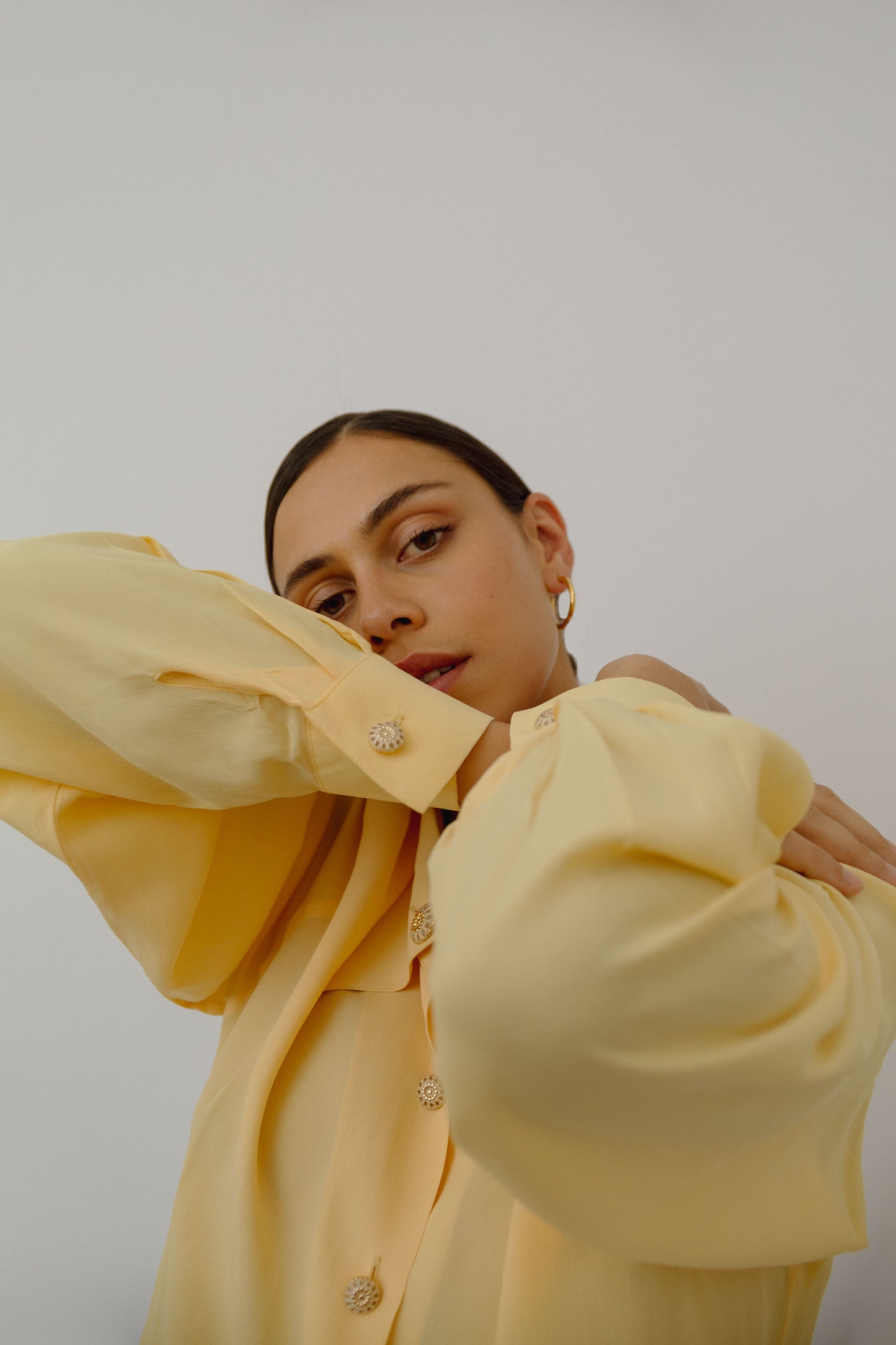 Soft yellow silk blouse