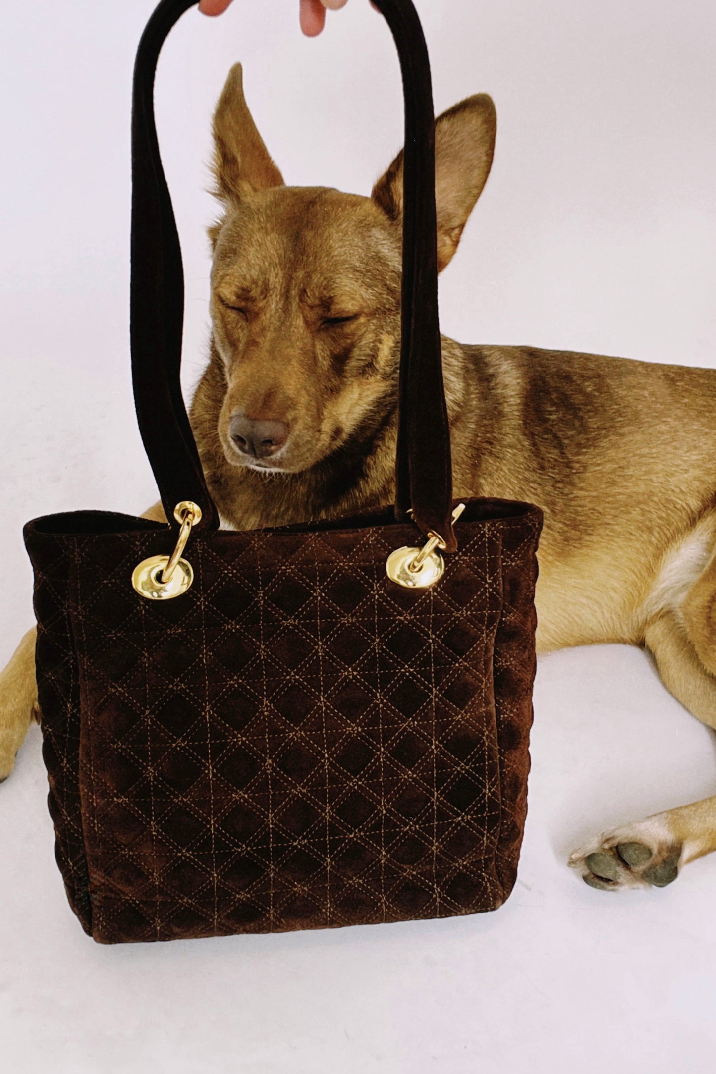 Suede leather bag