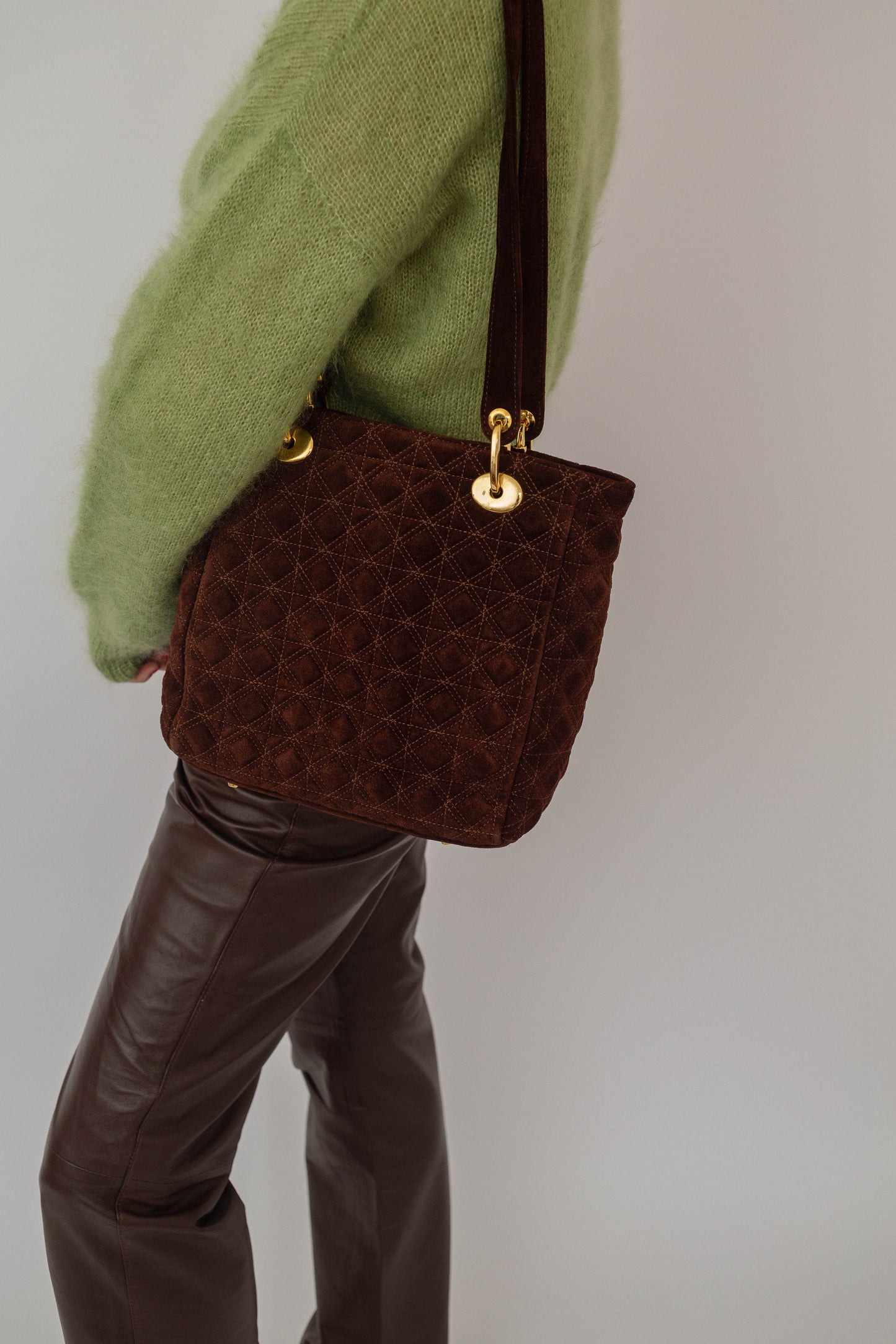 Suede leather bag