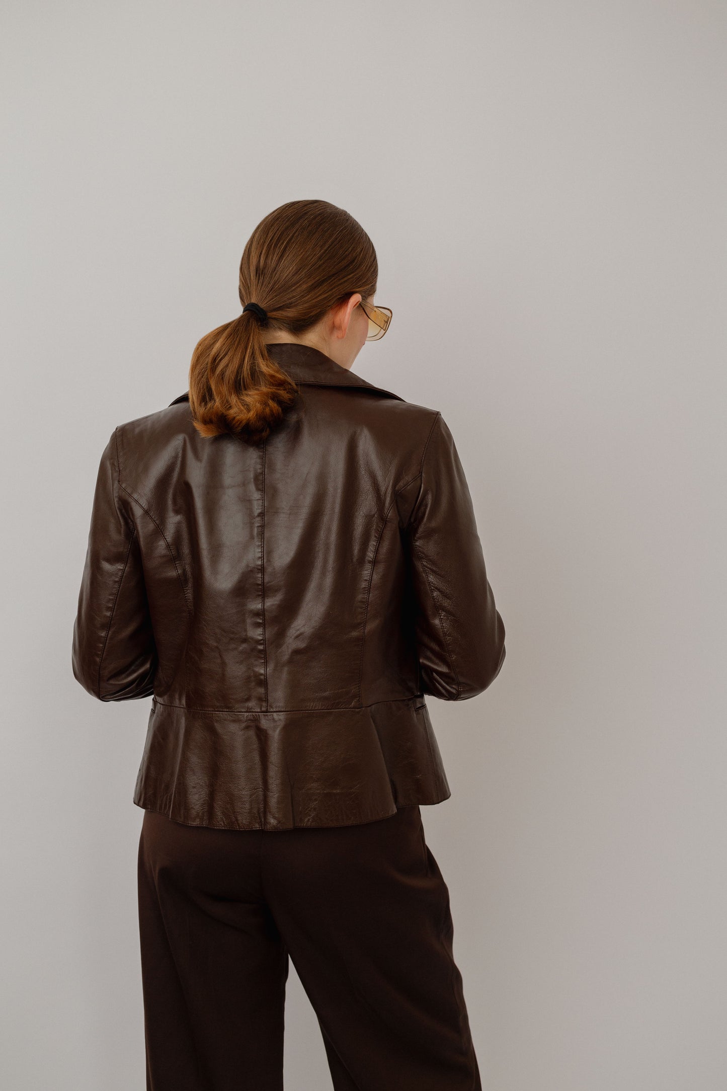 Brown leather jacket