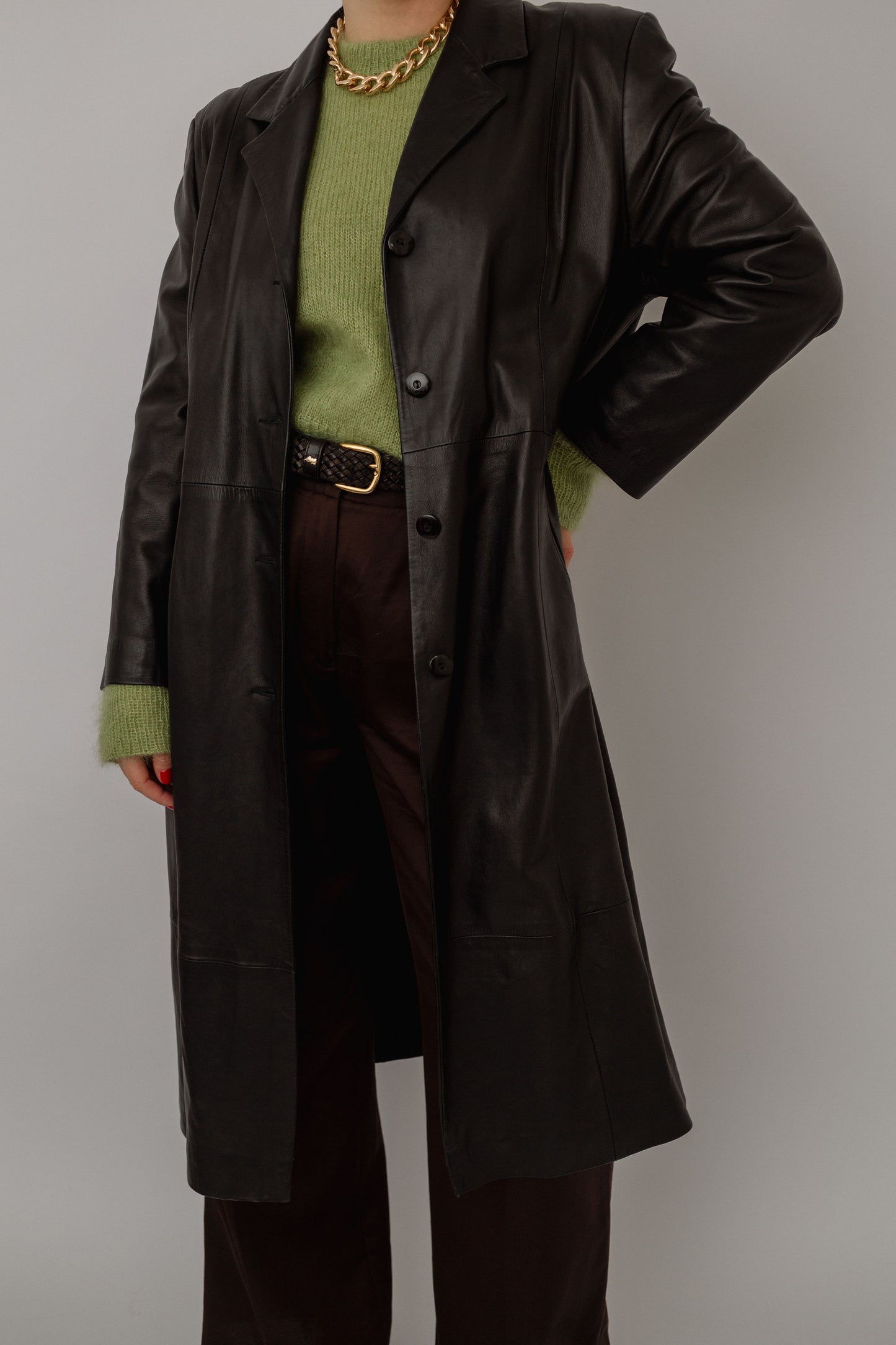 Soft leather coat