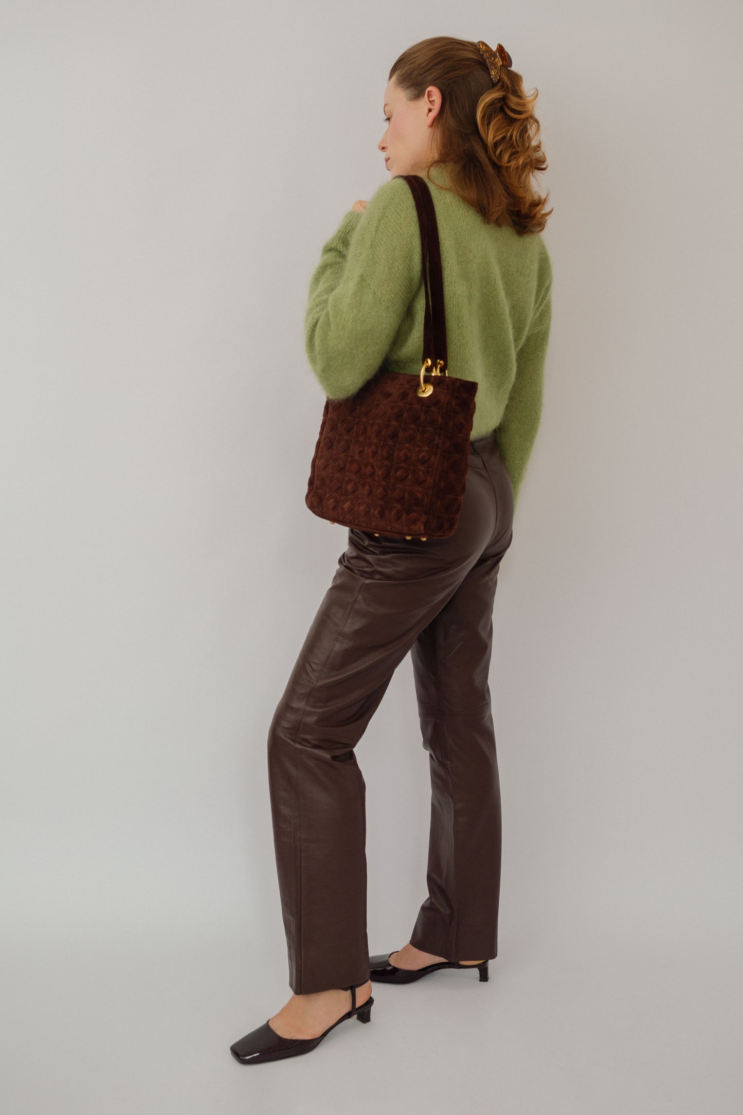 Suede leather bag