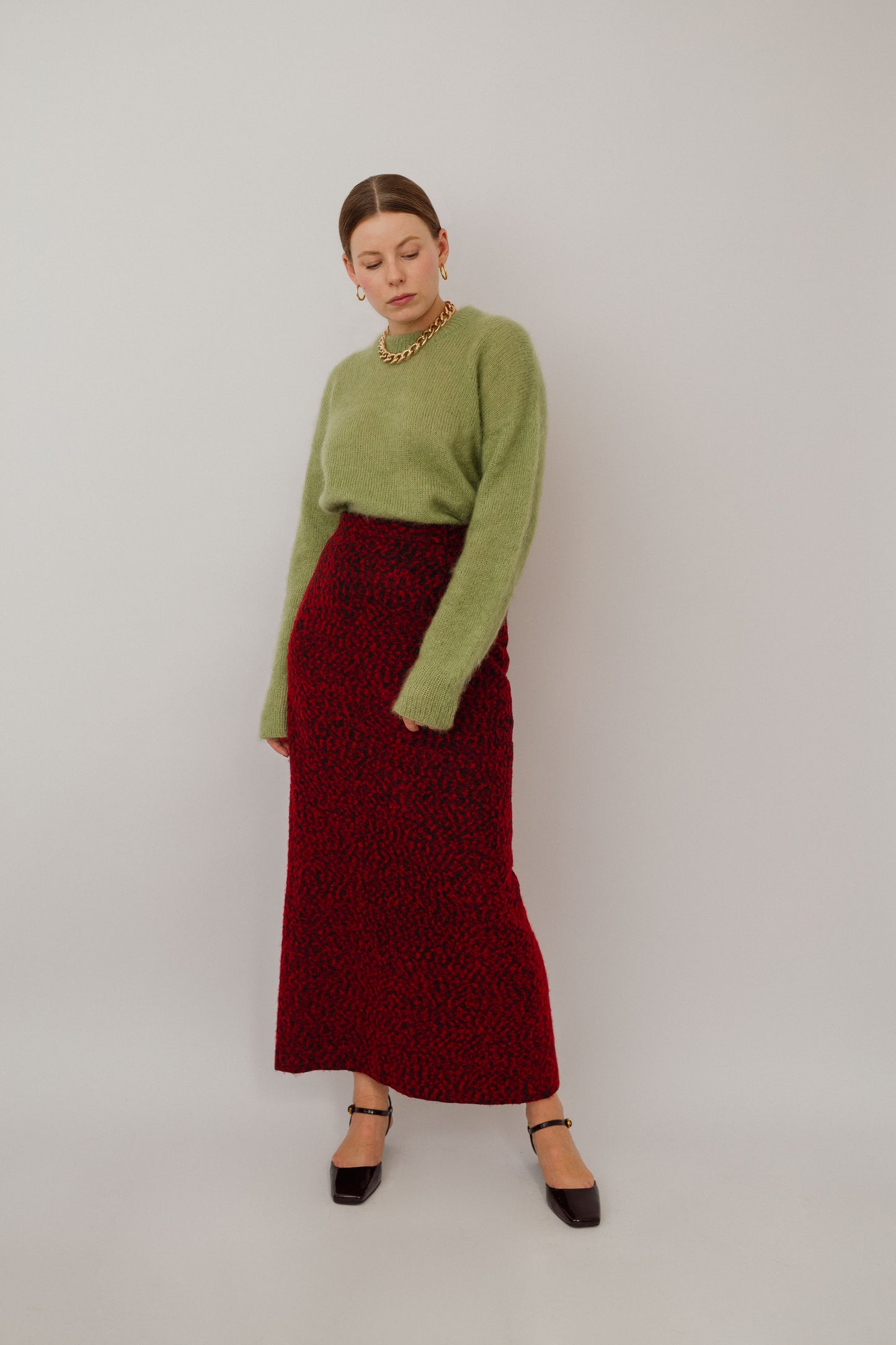 Maxi wool skirt
